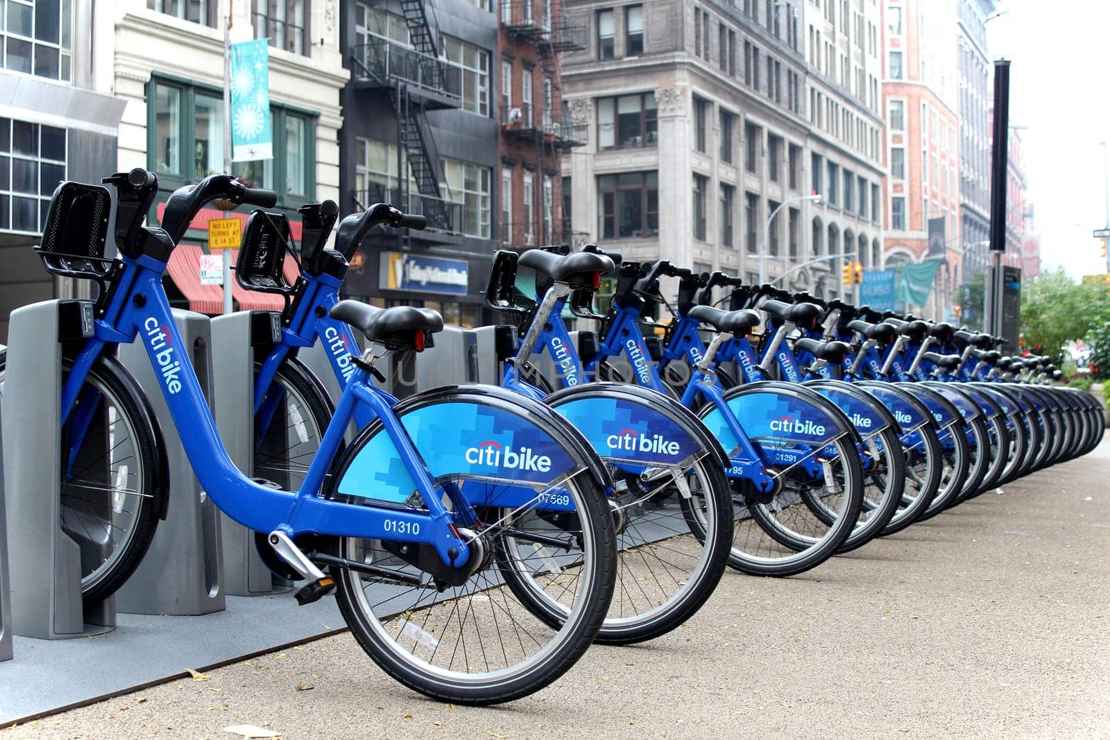 NEW YORK -  SEPTEMBER 02 Public bike dock station