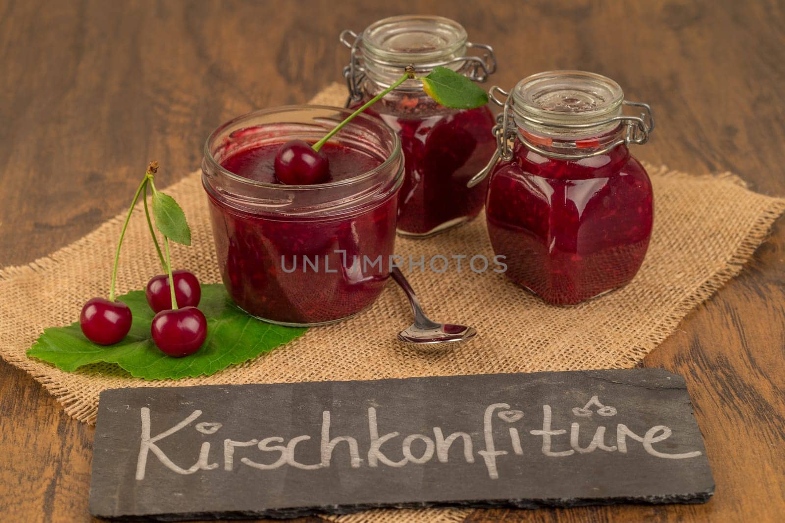 Cook cherry jam