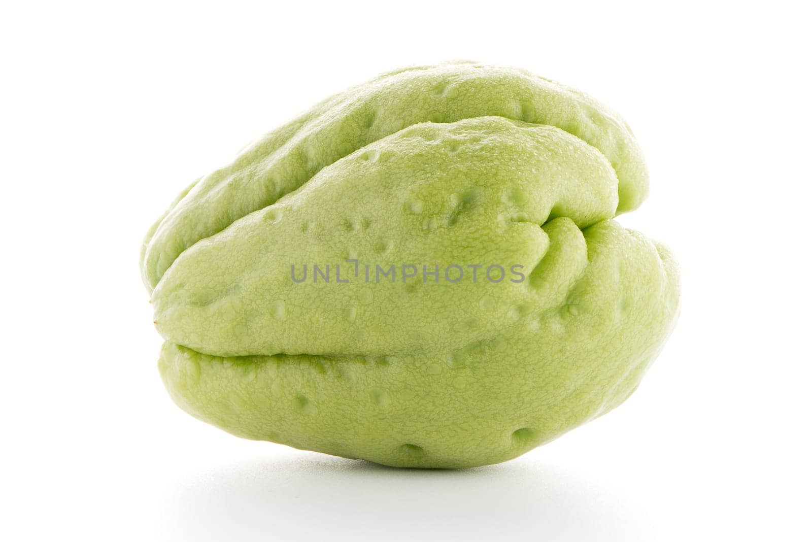 Chayote also known as chow chow and Chu Chu isolated on white.