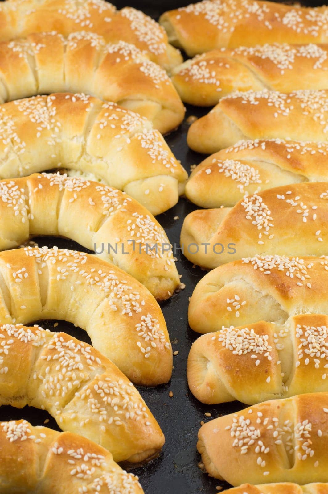 close up of homemade pastry with sesame