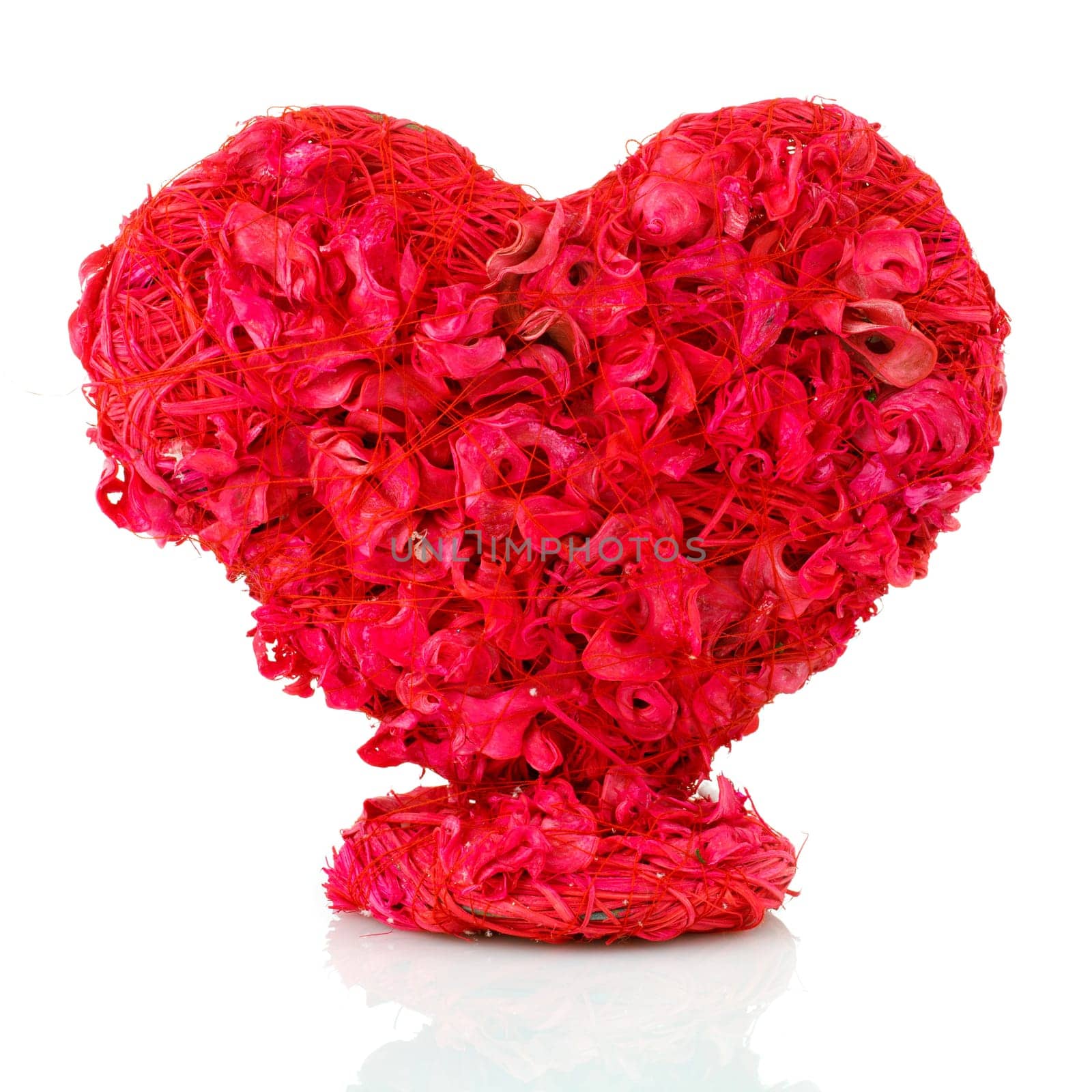 Rose Flowers Heart Over White. Valentine. Love
