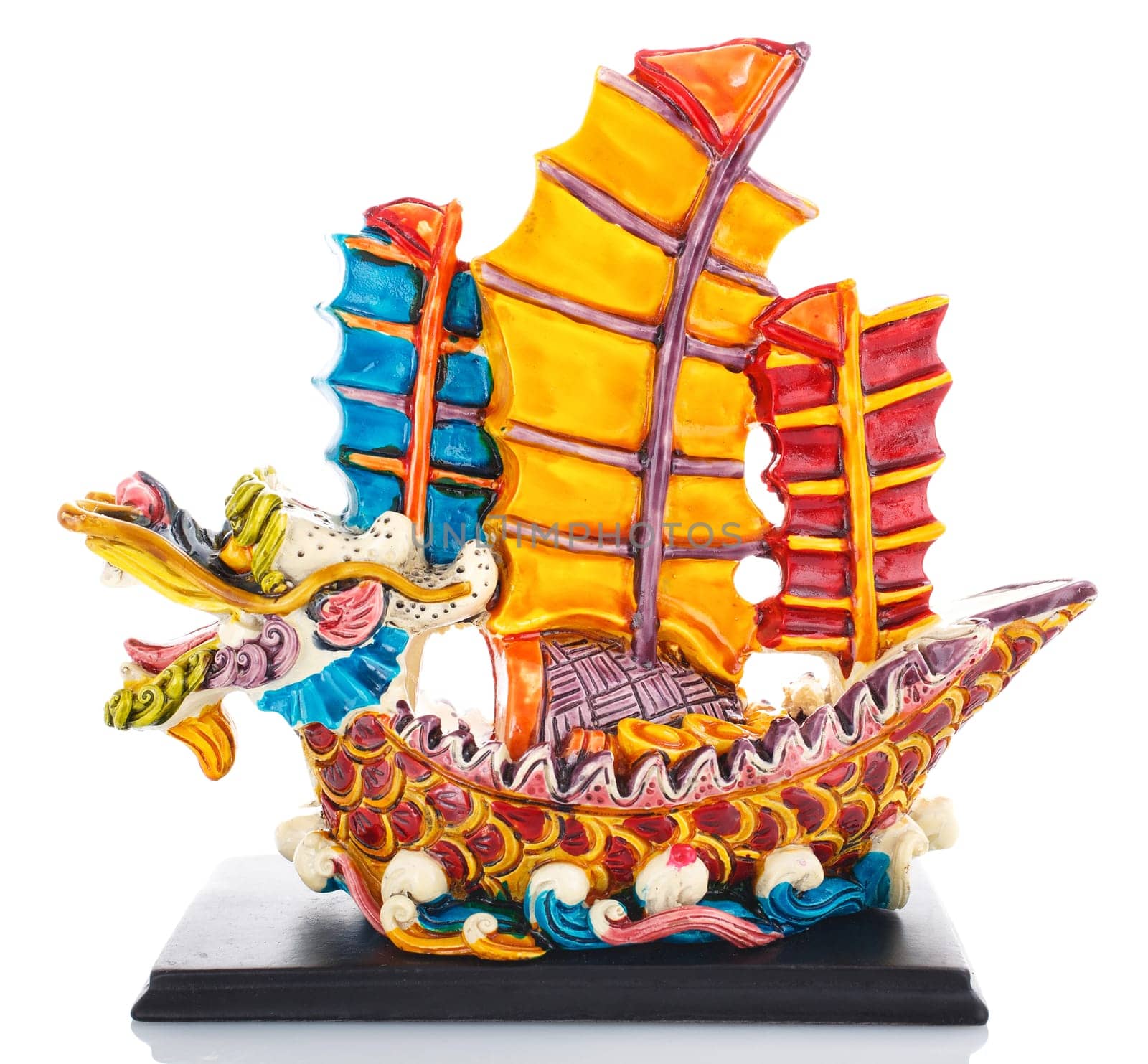 Chinese culture figurine  Dragon  isolated on  white