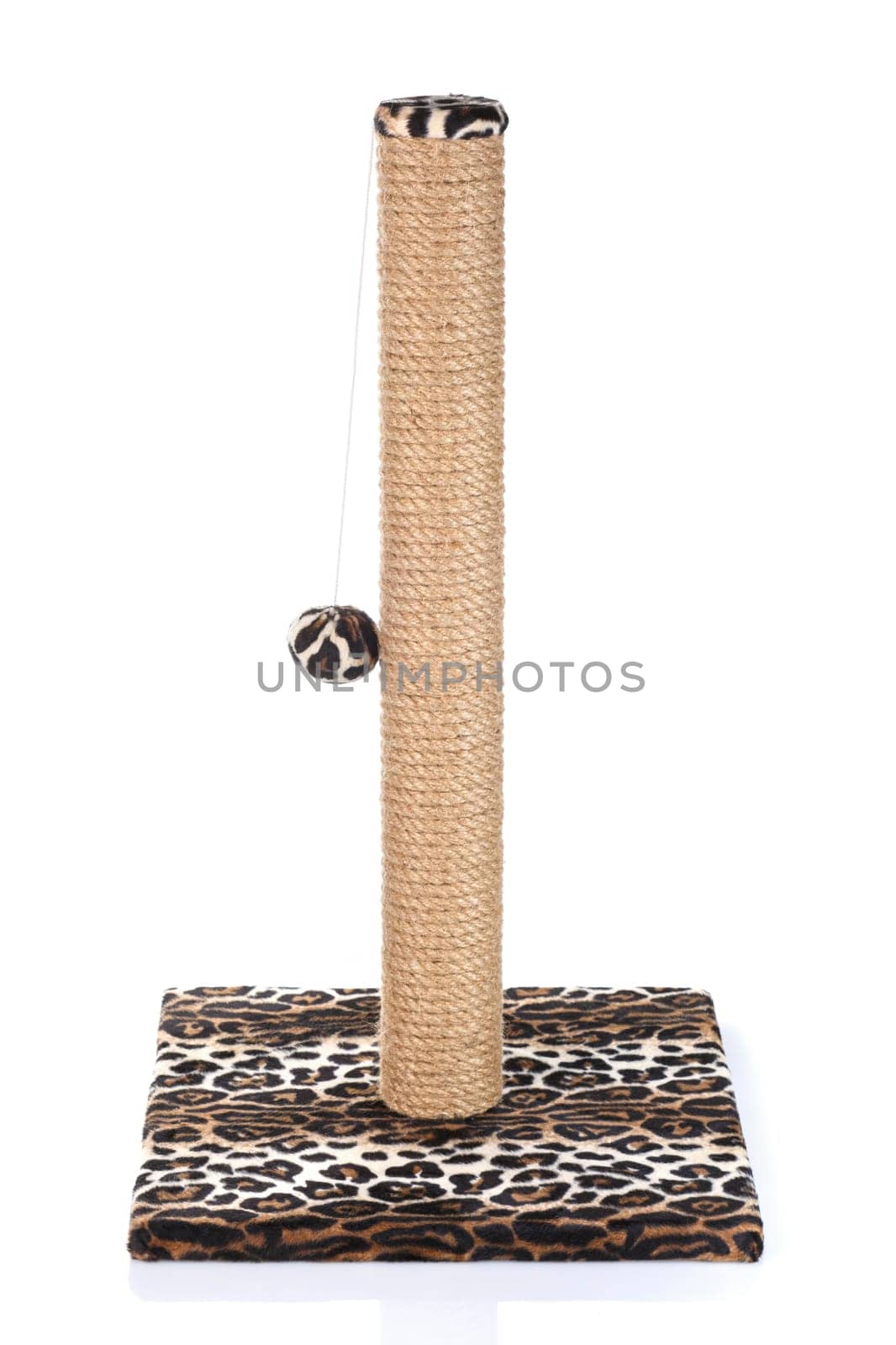 Cat scratching post  isolated on  white  background