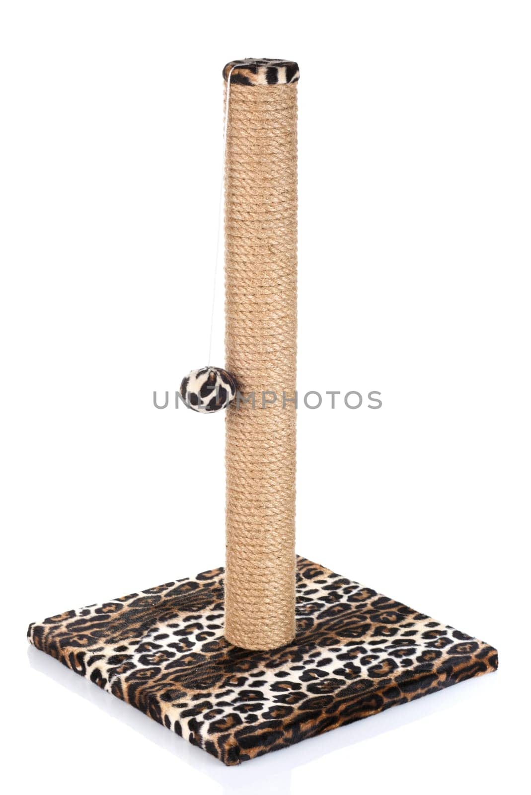 Cat scratching post  isolated on  white  background
