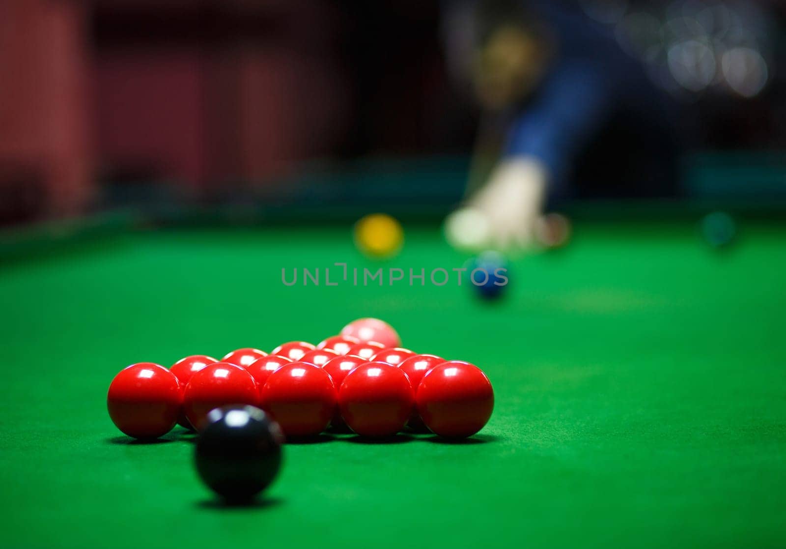 Balls and Snooker Player, man playing pool