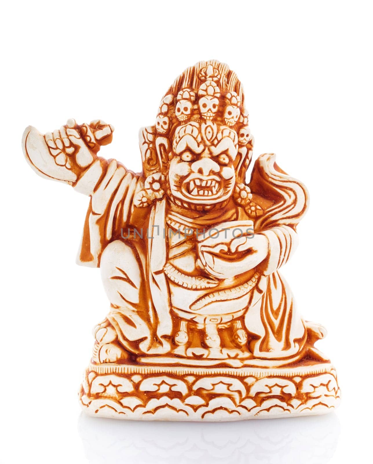 Chinese culture figurine  Mahakali  isolated on  white