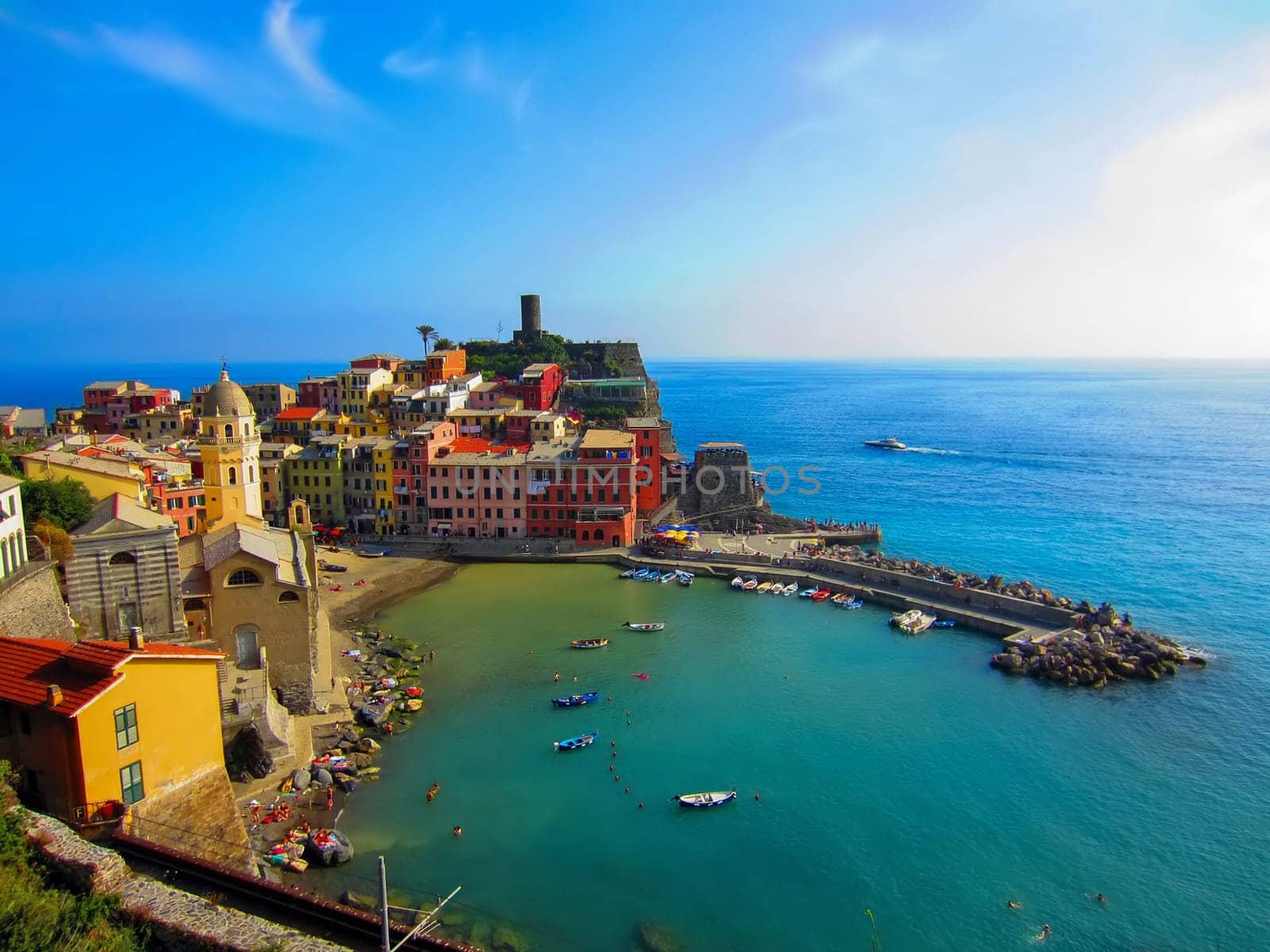 Village on Italian coast in Liguria