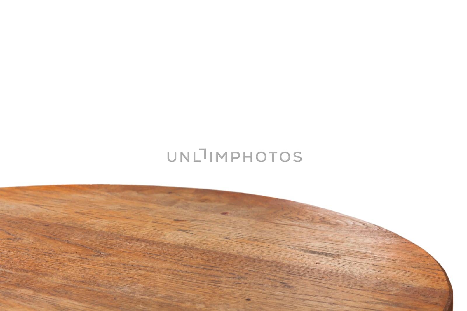 Empty round wooden table top, stock photo