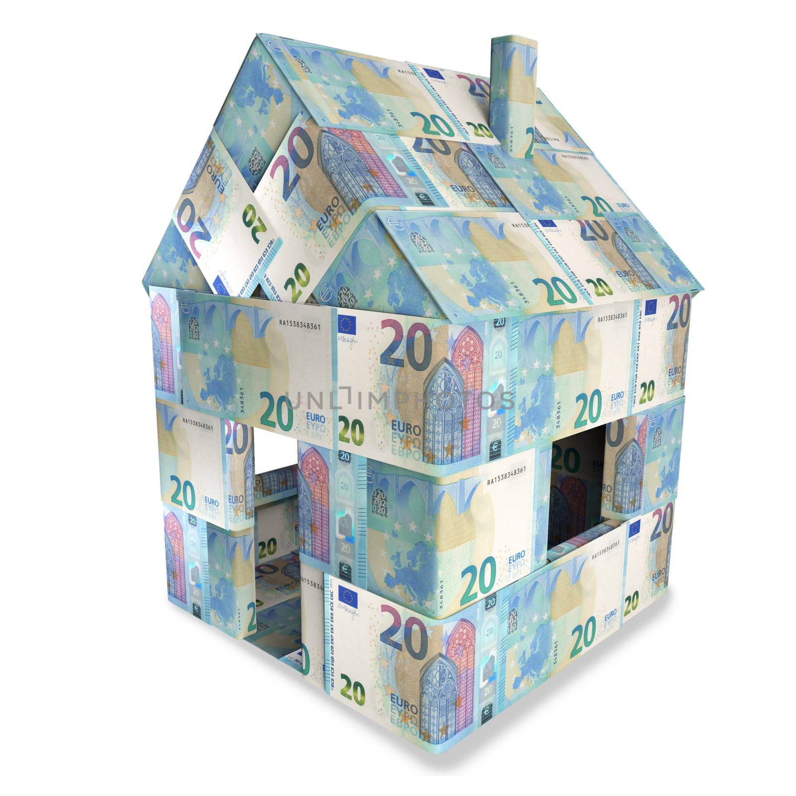 House of 20 euro notes and a new home