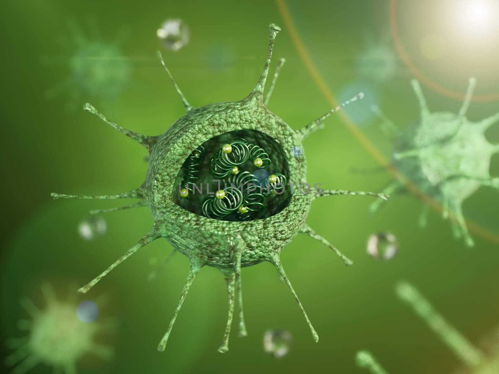 3D Virus in a human body