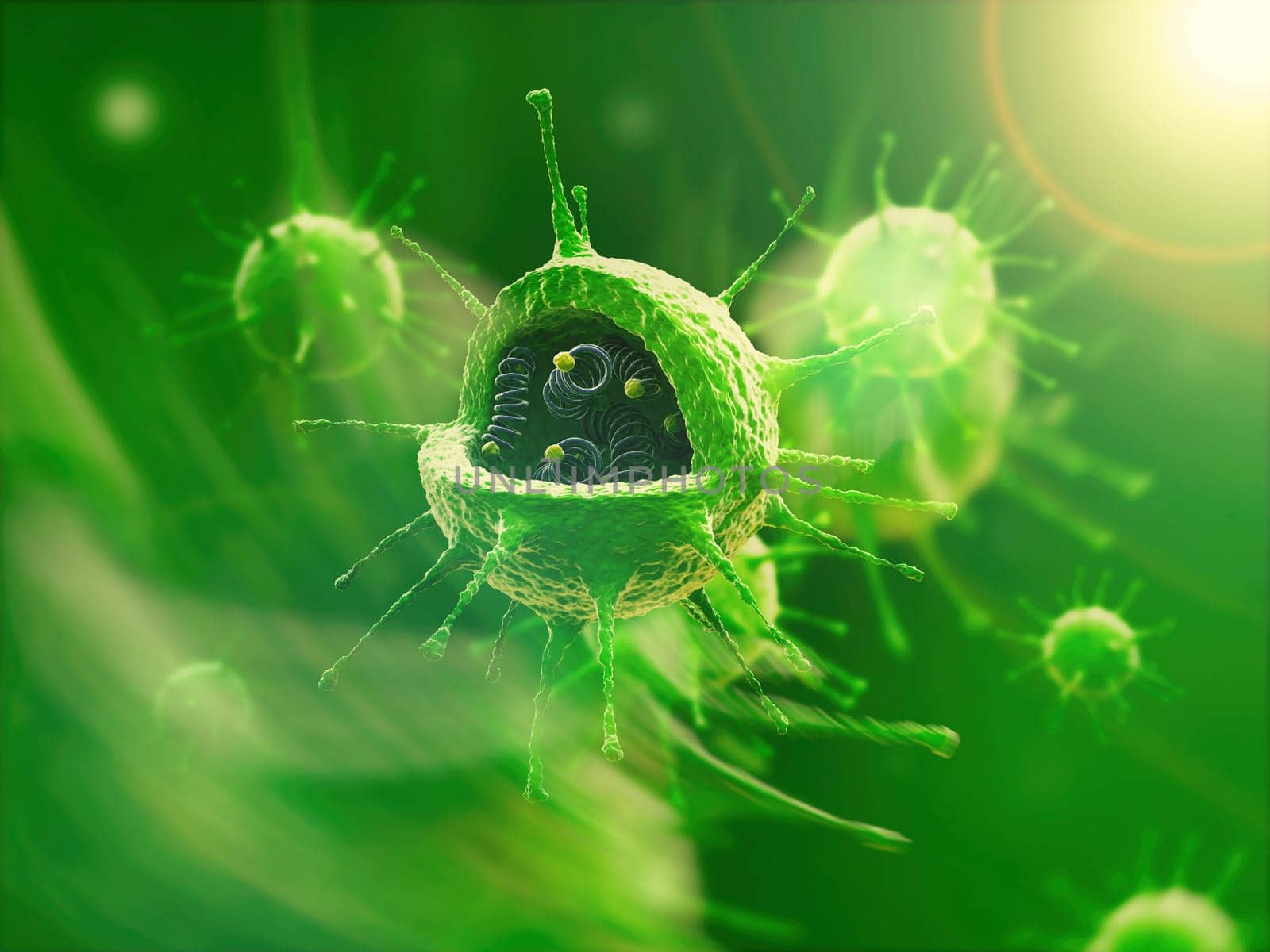 3D Virus in a human body