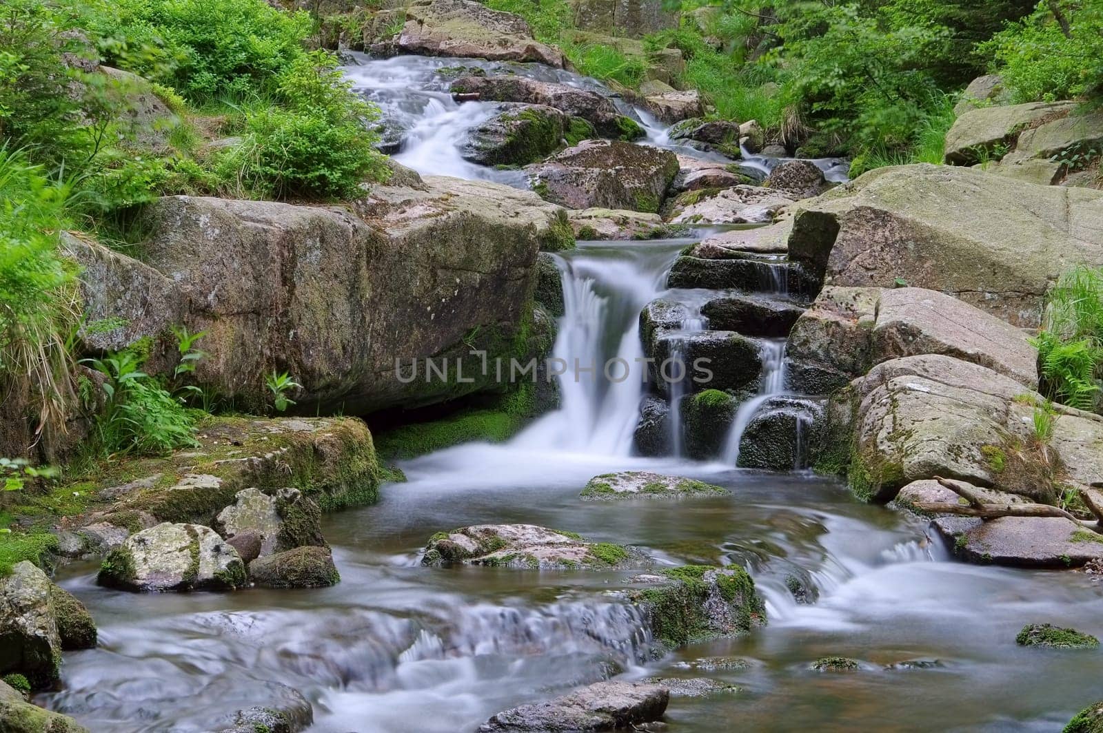 Bode Waterfall in the Harz - waterfall river Bode in Harz Mountains