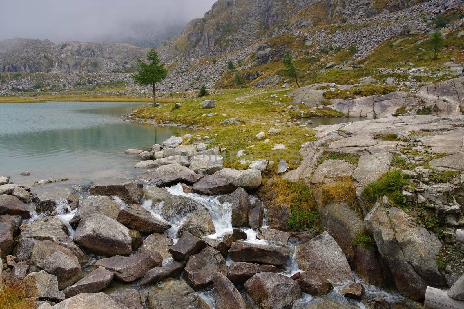 Cornisello See und Wasserfall - Cornisello lake and waterfall in Dolomites,Alps