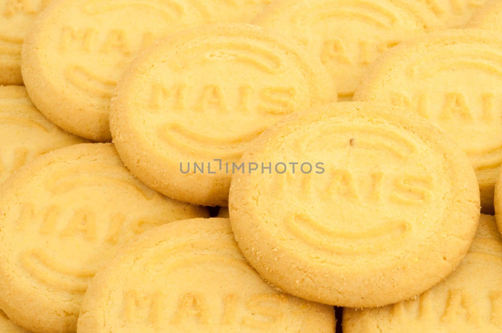 beautiful macro background of mais cookies