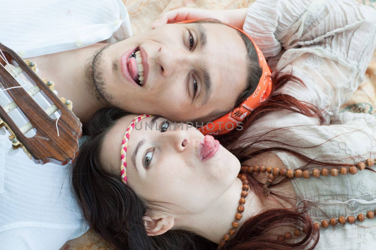 hippies couple in beautiful relax