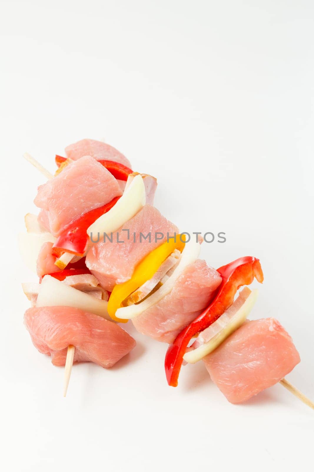 Shashlik,meat skewers with onions and peppers - the barbecue season is open