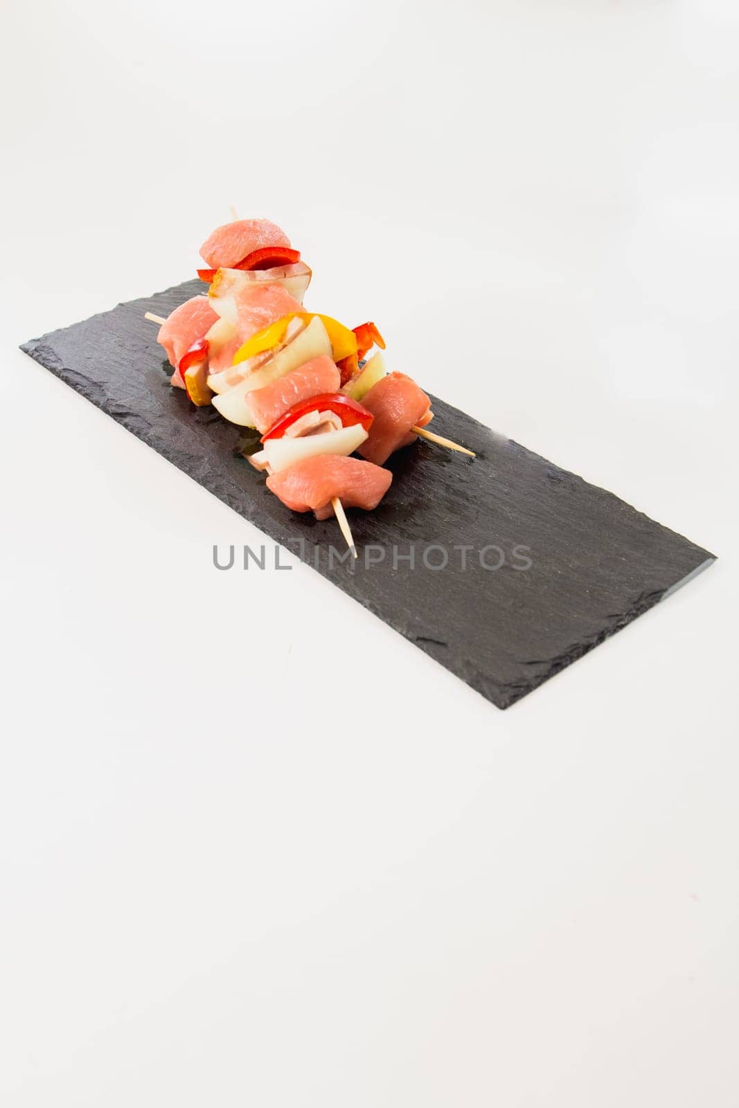 Shashlik,meat skewers with onions and peppers - the barbecue season is open
