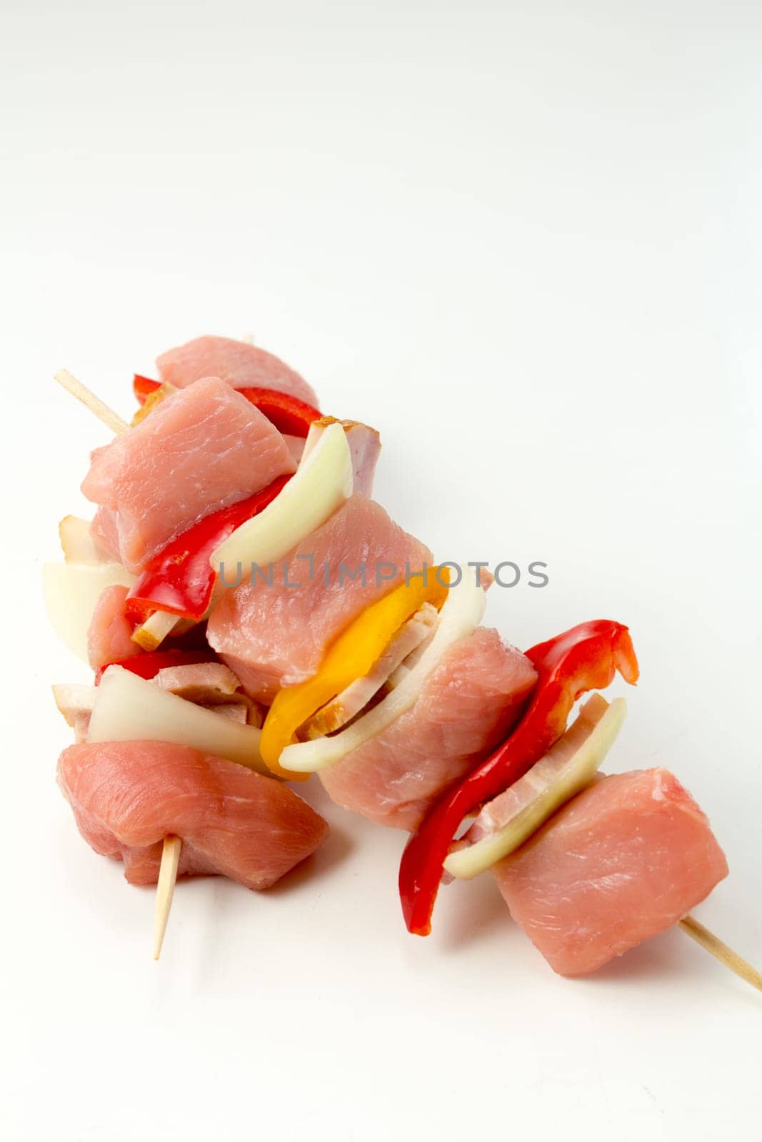 Shashlik,meat skewers with onions and peppers - the barbecue season is open
