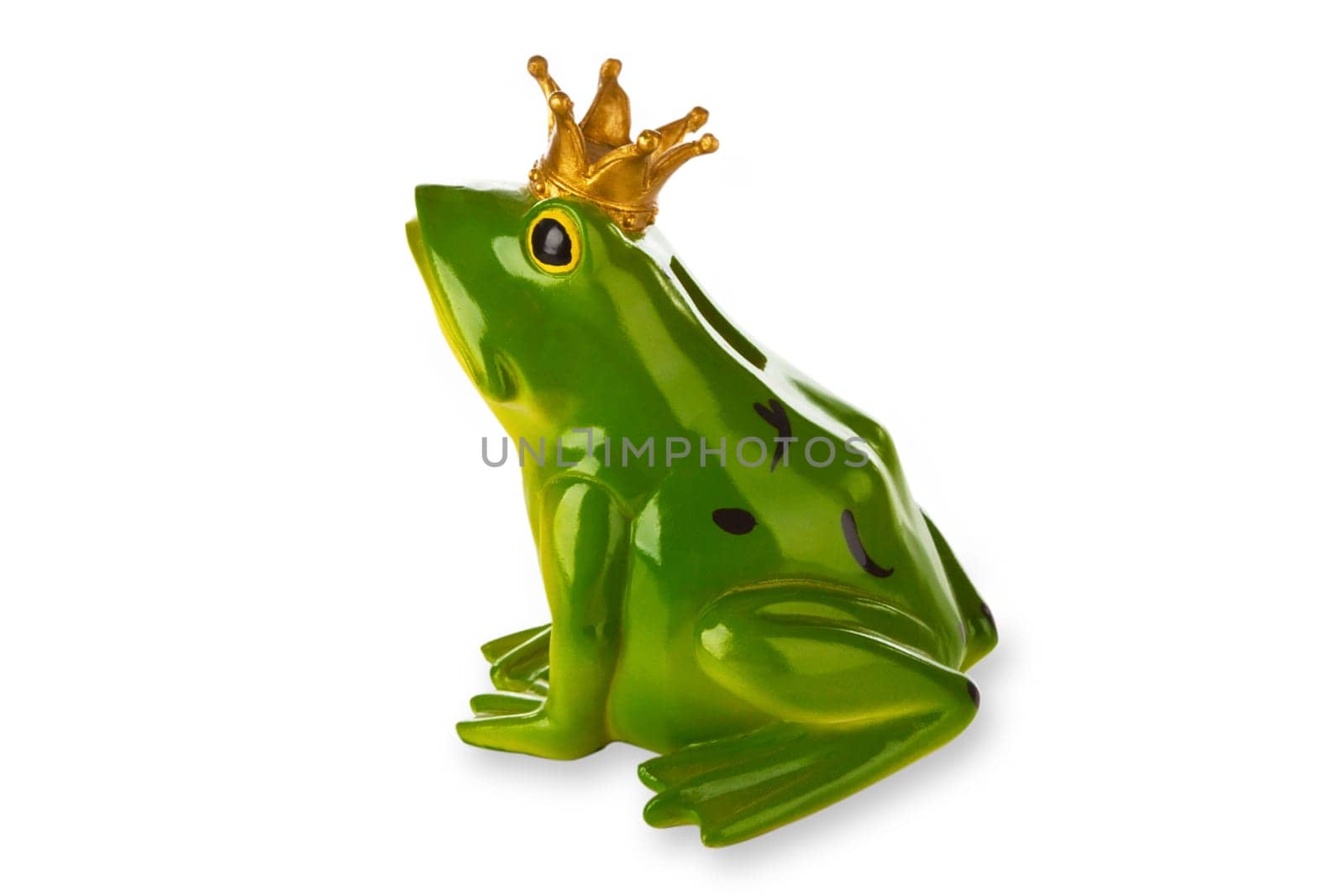 Figure of a frog king exposed on white background