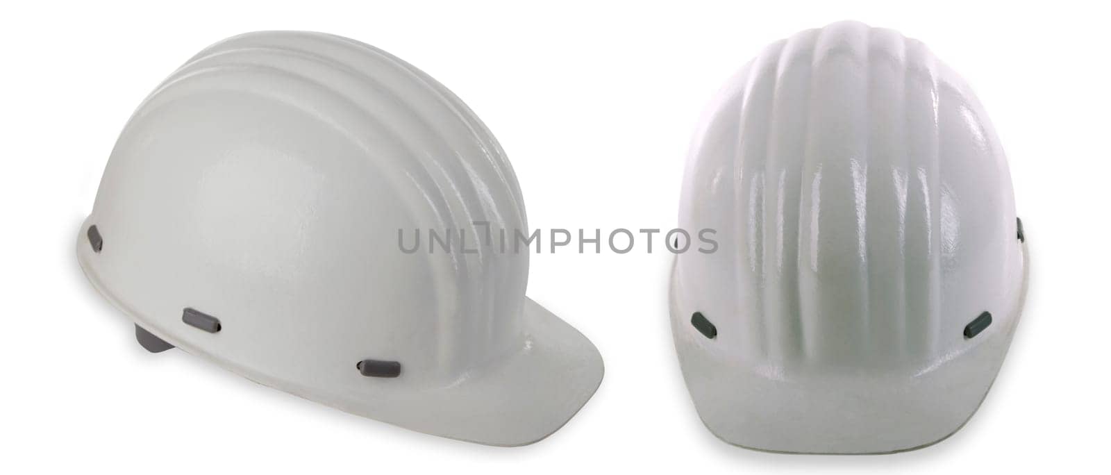Occupational safety helmet exempted on white background