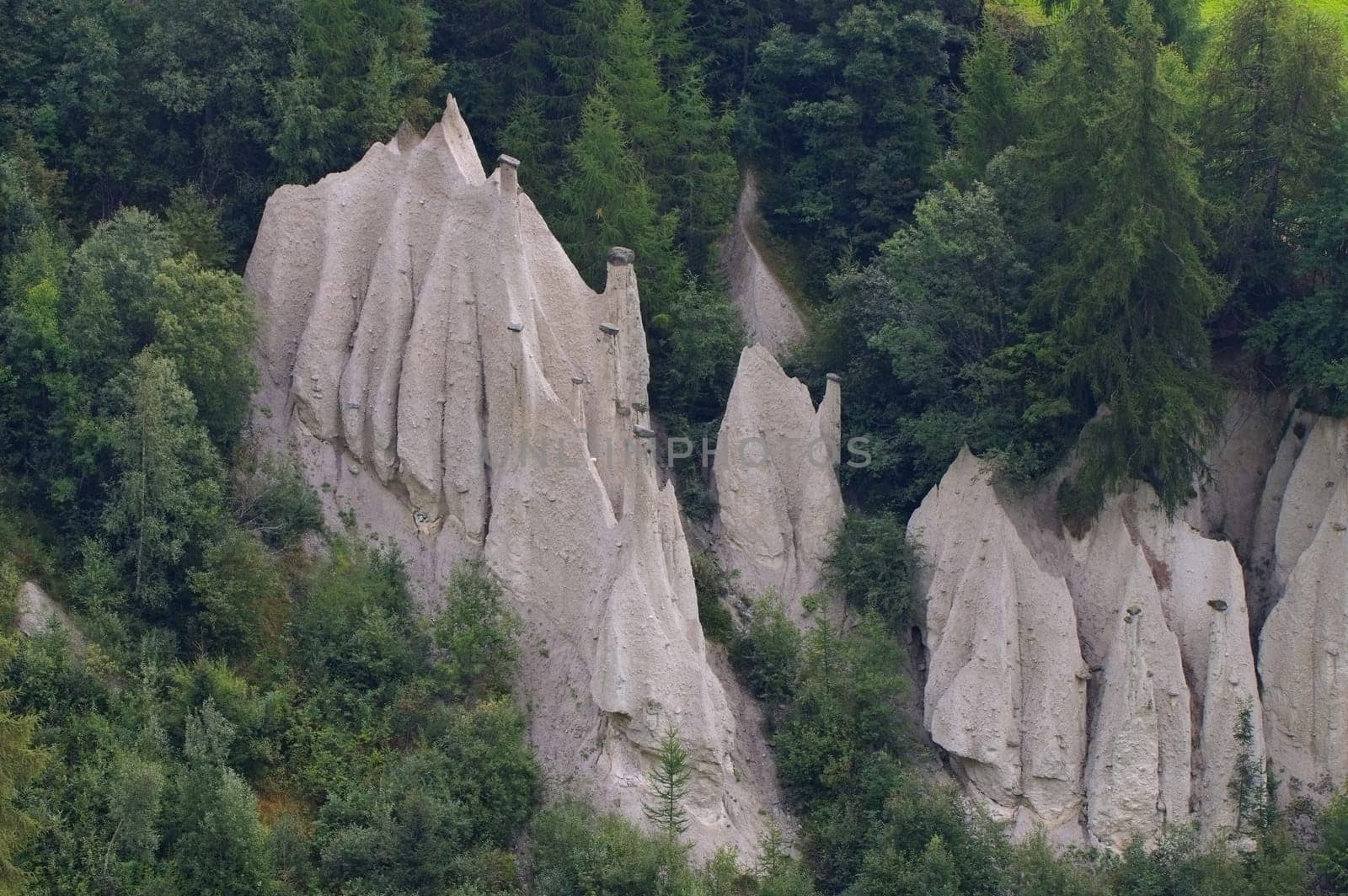 Terenten Earth pyramids a geological peculiarity - Teentin Dolomites,Hoodoos a geologic formation
