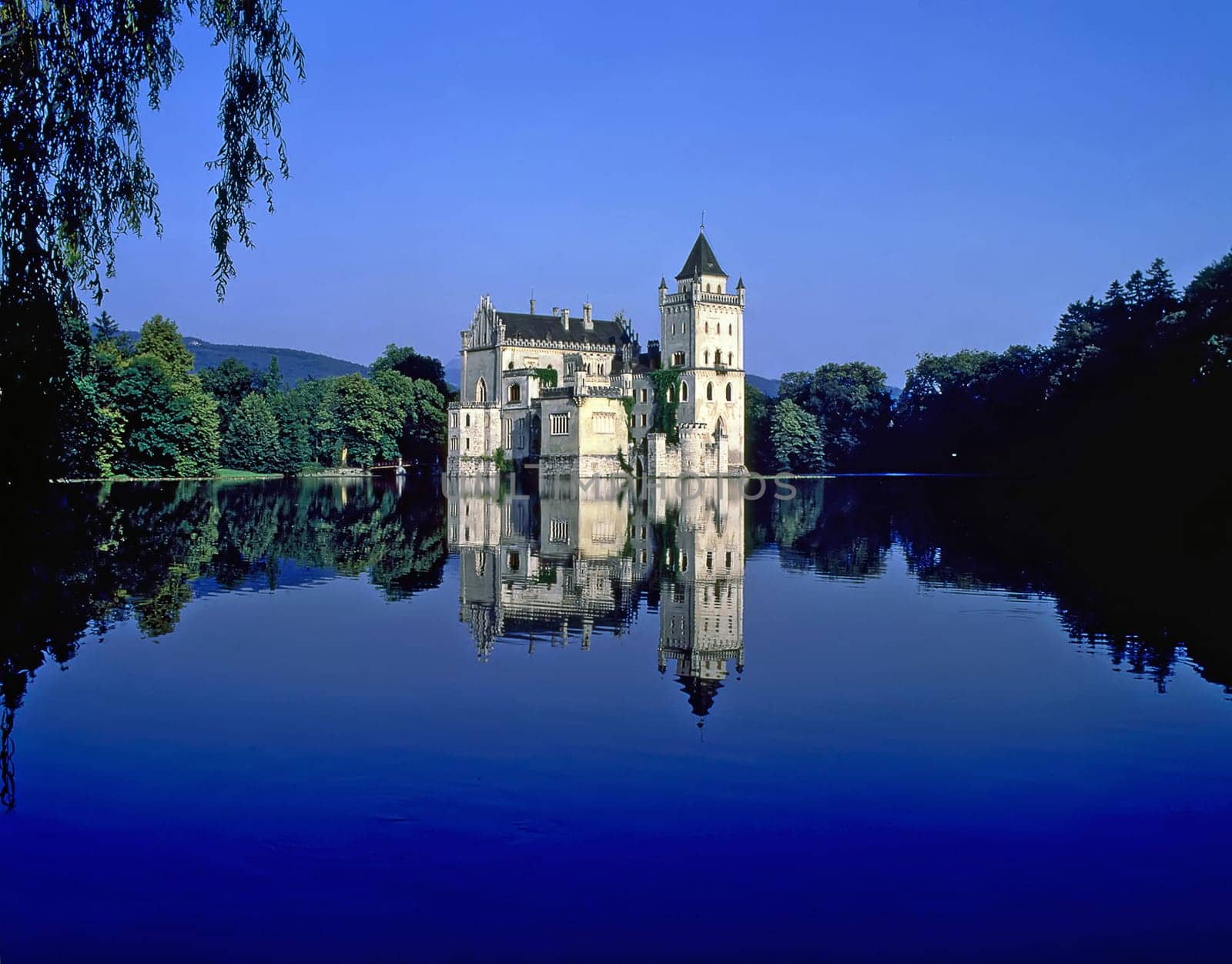 Castle on lake in Austria
