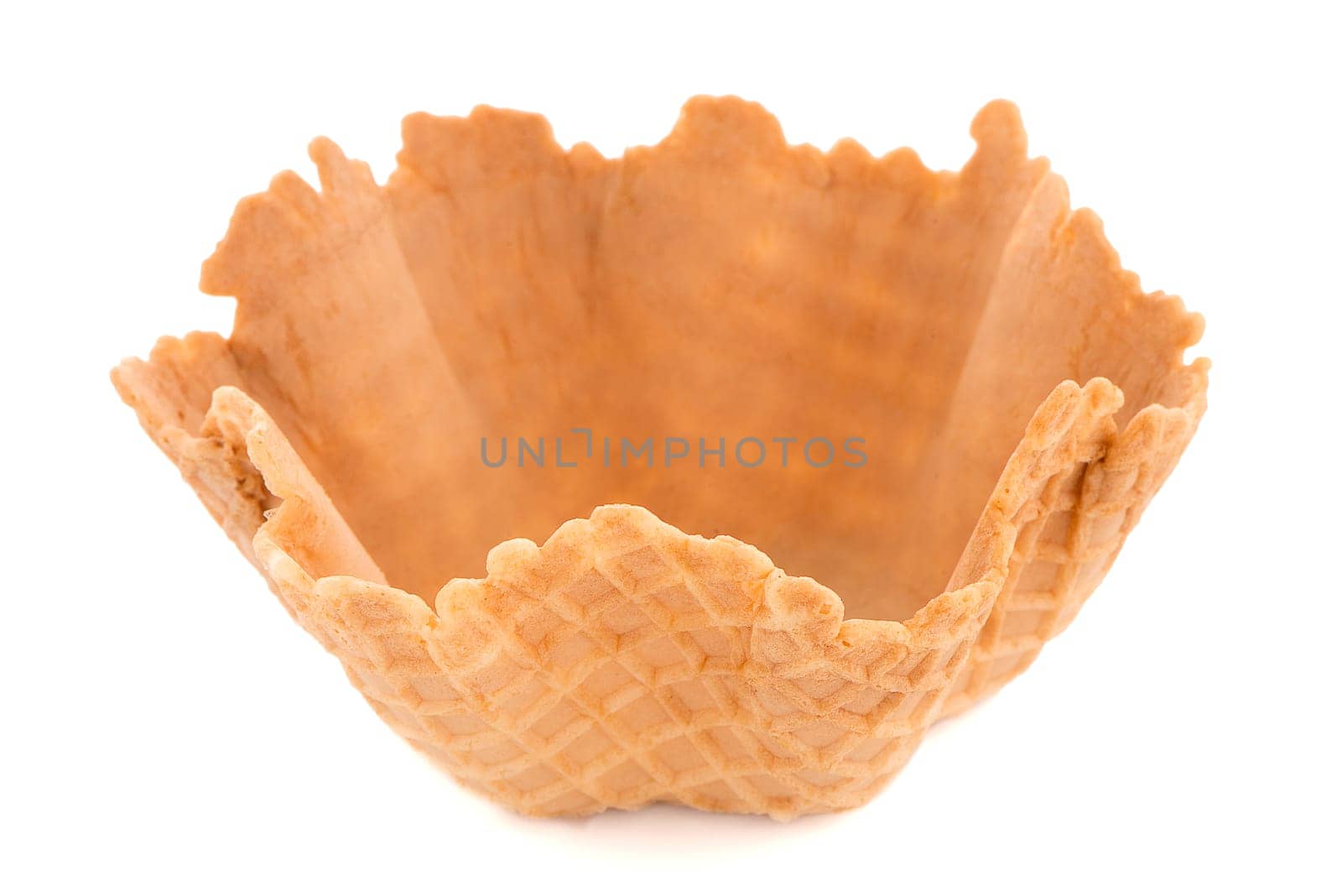 Wafer cup on white background.