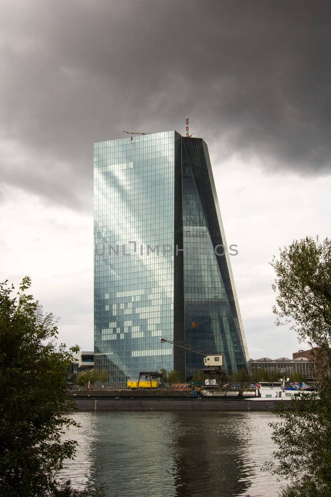 The ECB - the European Central Bank,a skyscraper in Frankfurt am Main
