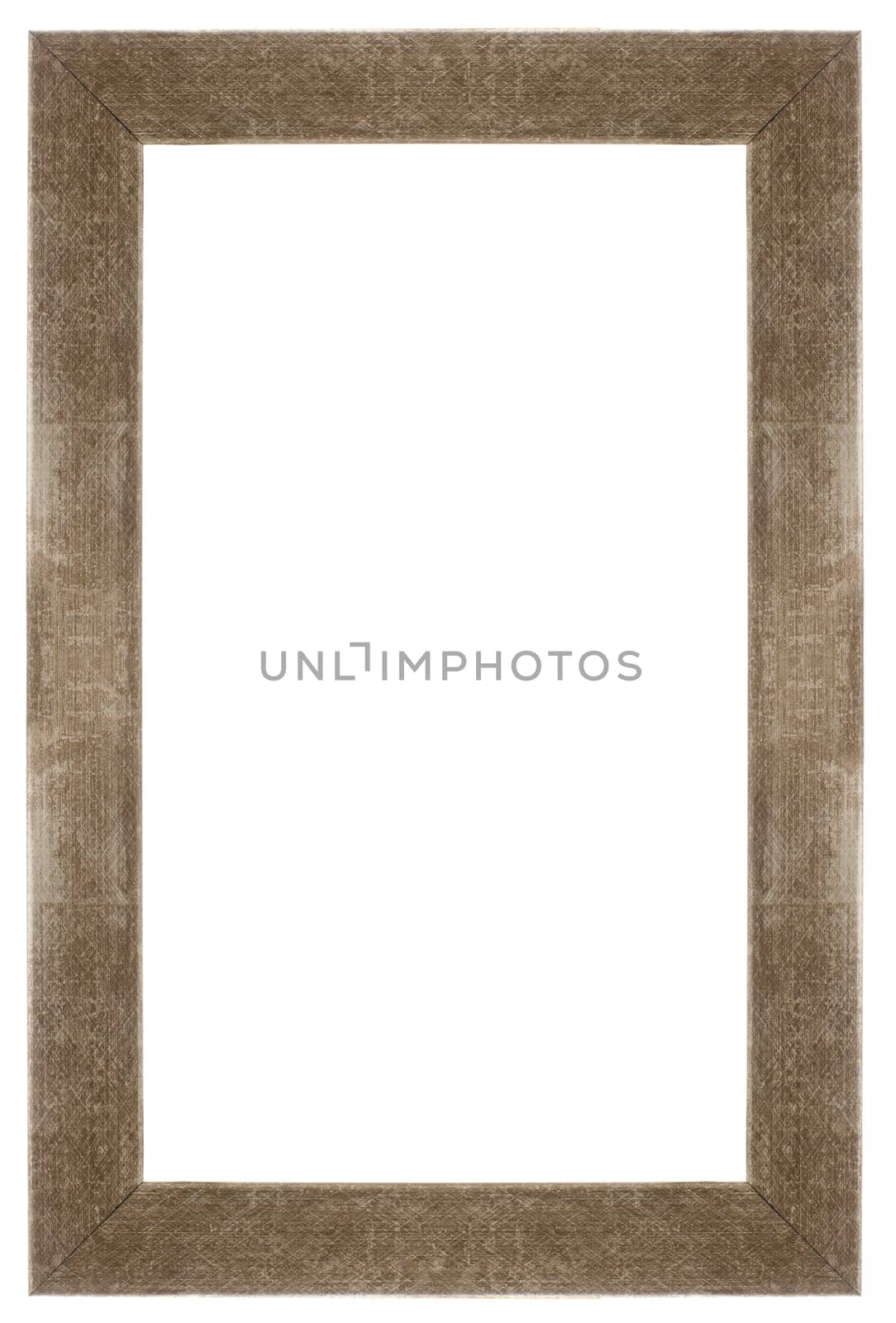 Wooden picture frame isolated on white background.