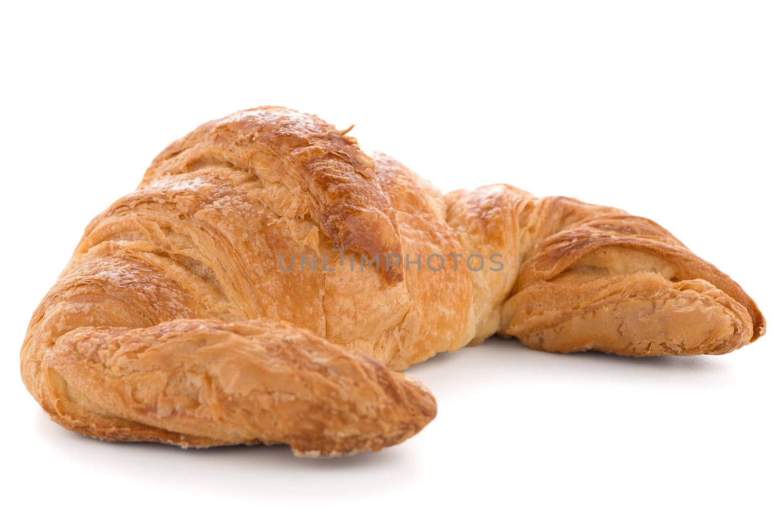 fresh croissant on white background.