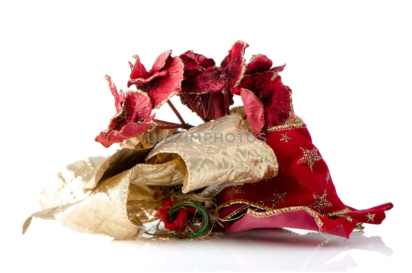 Red Christmas decoration isolated  on white background.