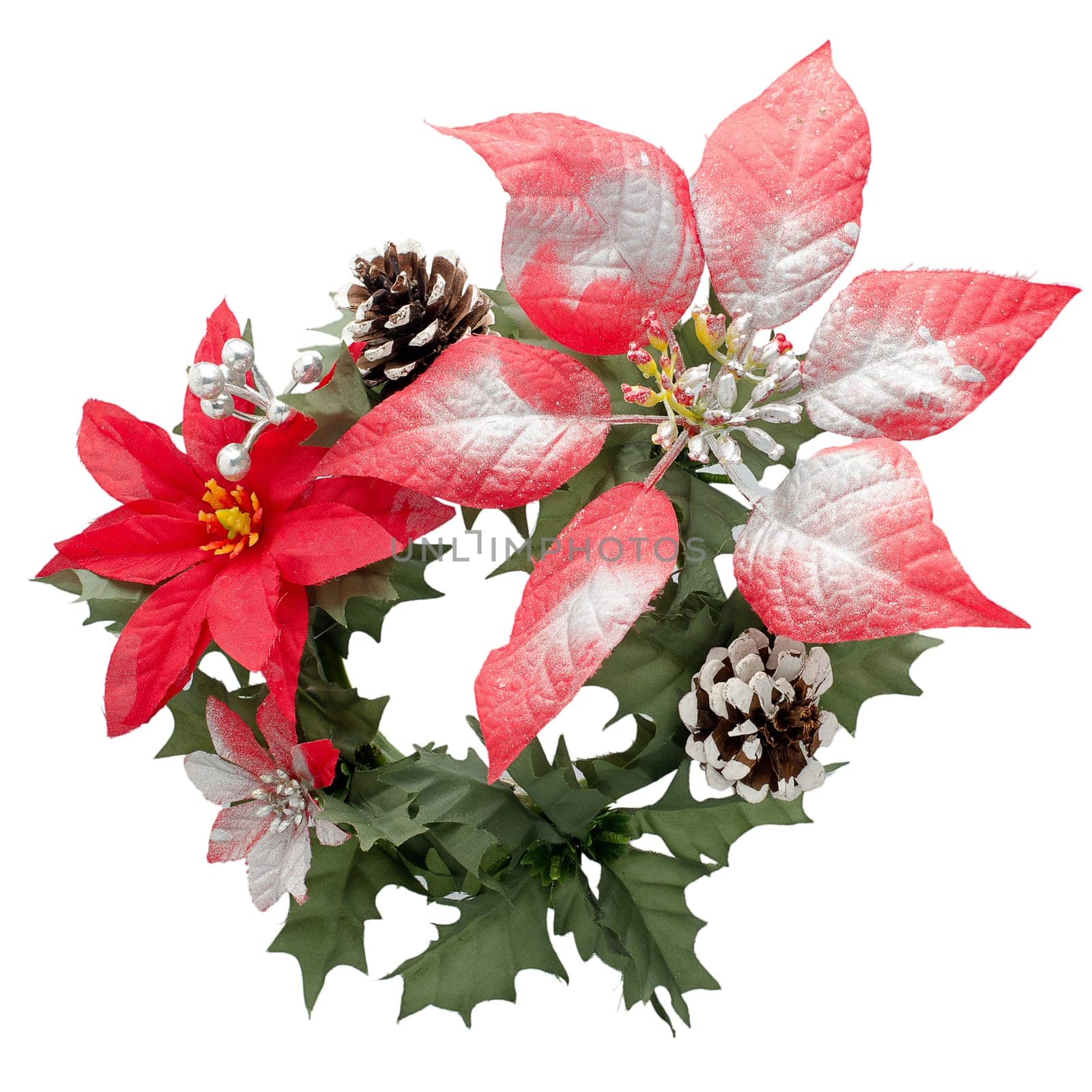 Red Christmas decoration isolated  on white background.