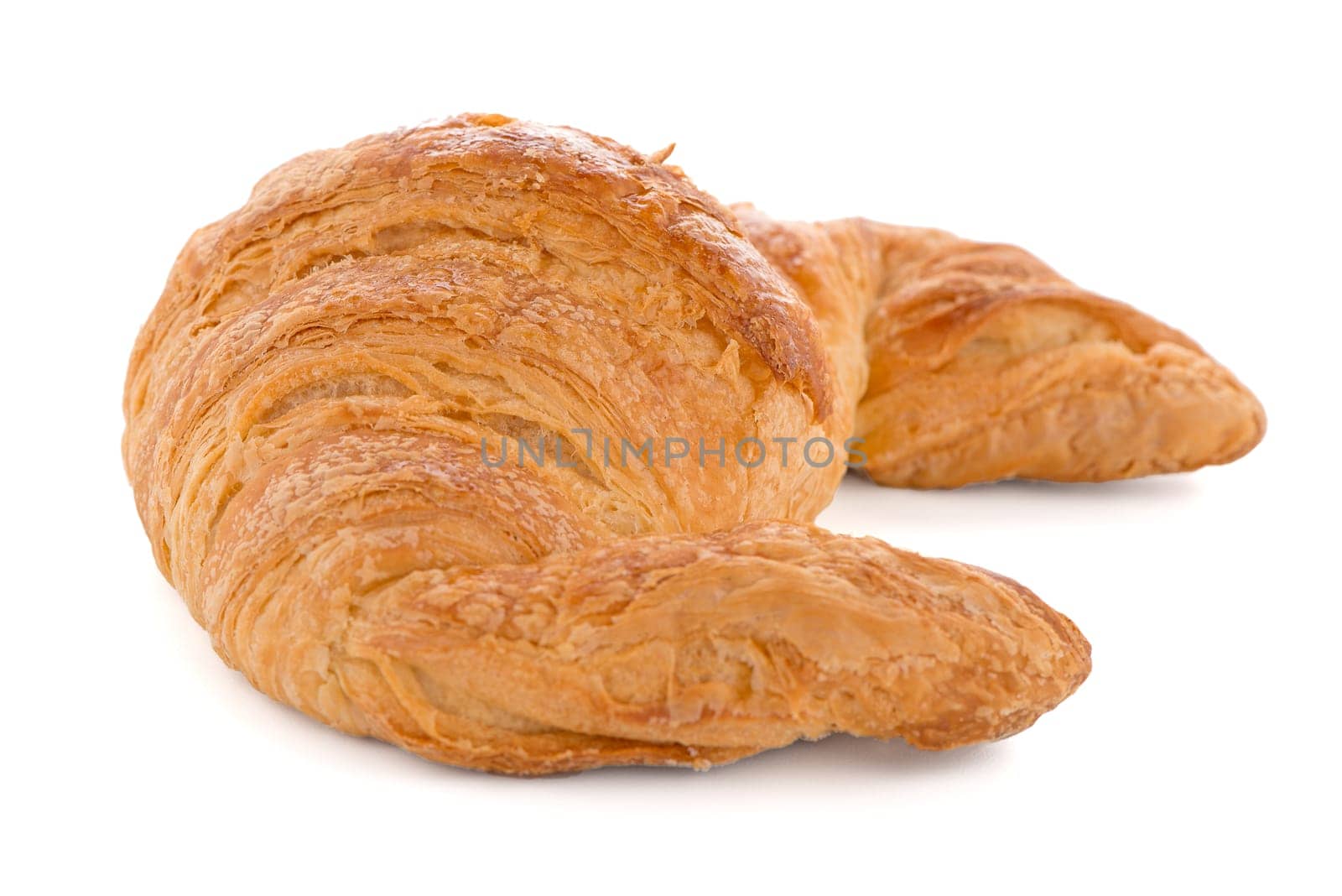 fresh croissant on white background.