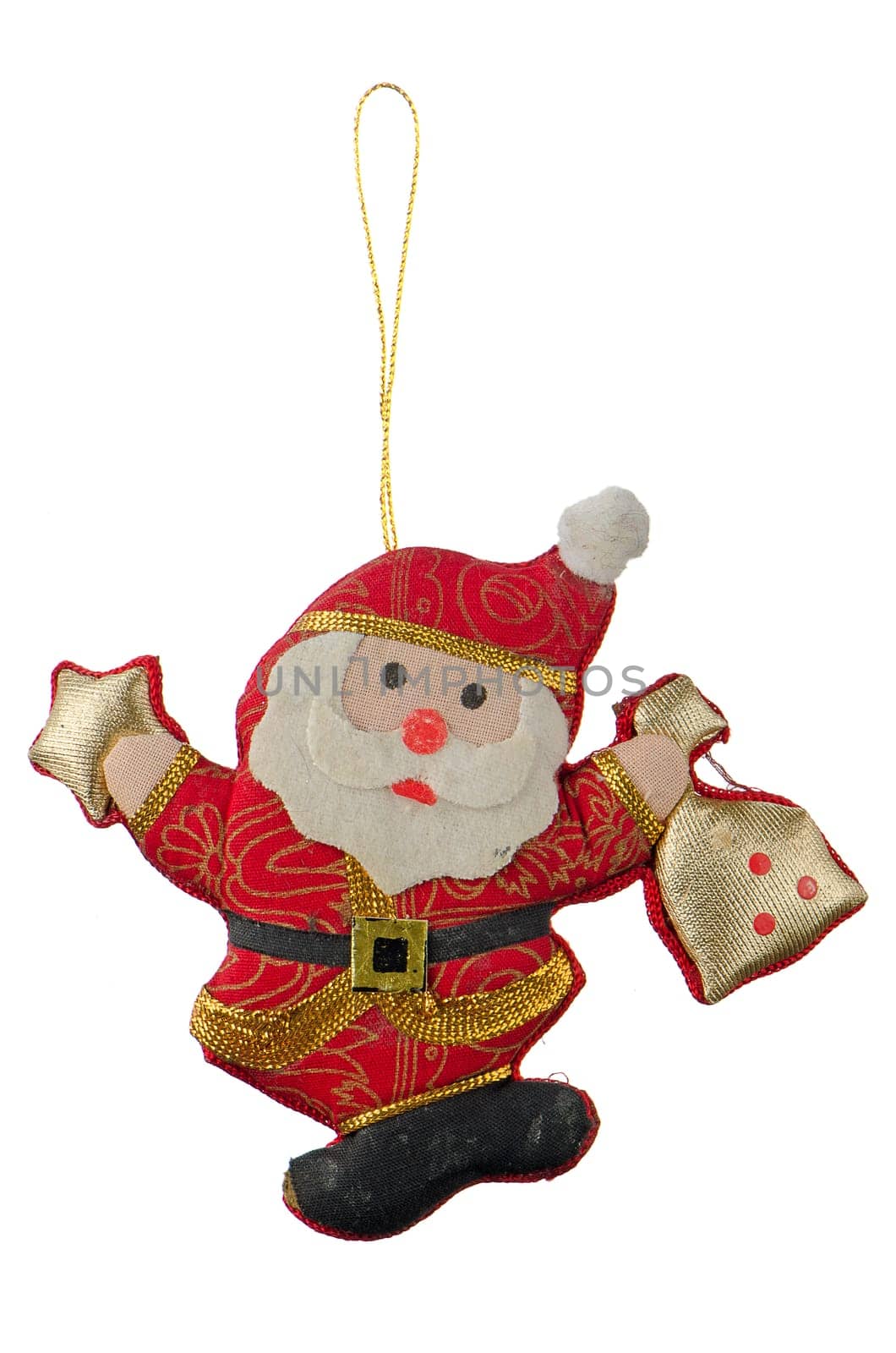 Christmas Toy Santa Claus isolated on white background.