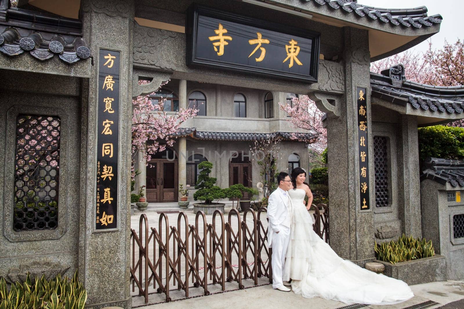 The Temple Oriental cherry blossom season in Taipei, Taiwan