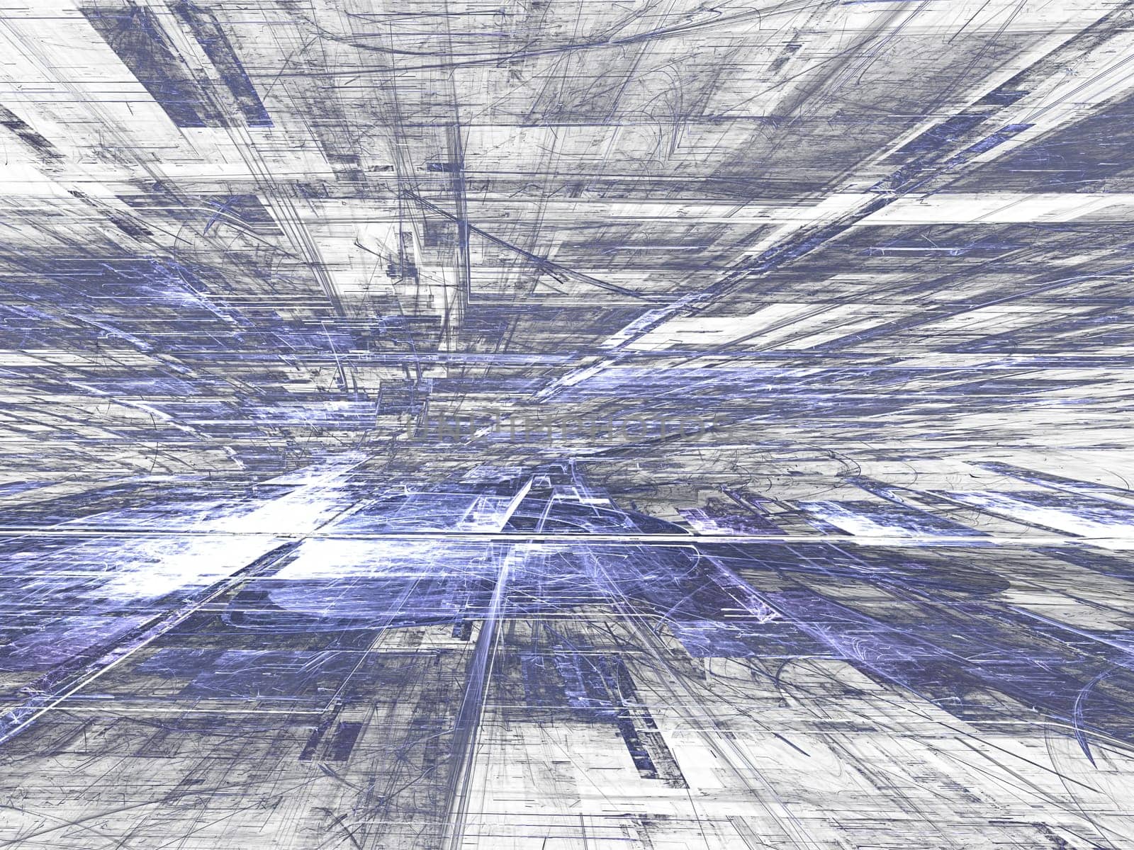 Abstract digitally generated technology background with  horizon, perspective, randomly spaced straight lines and grid