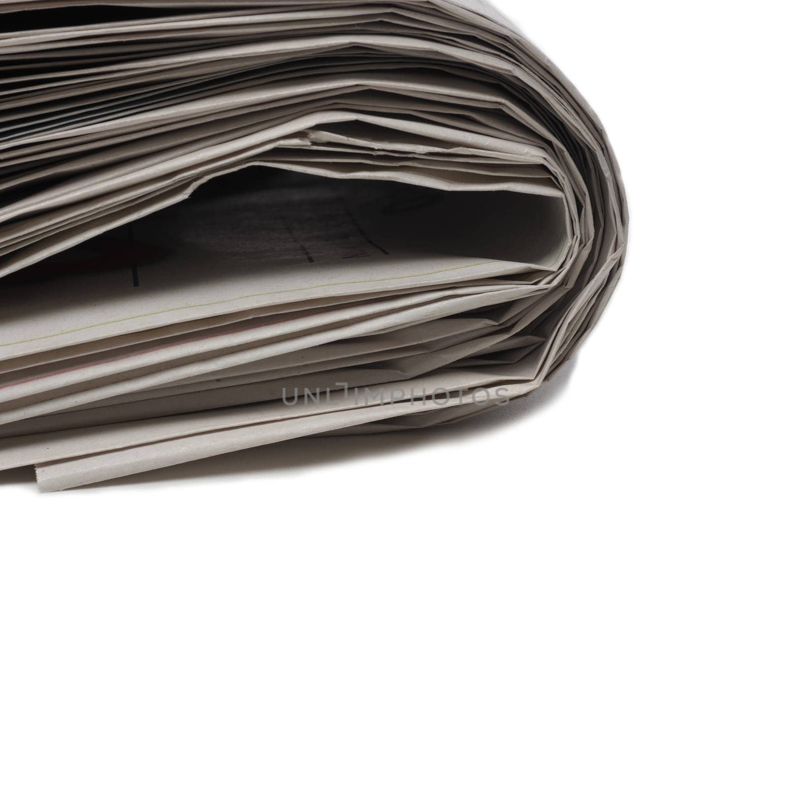 Detail of Newspaper on a white background