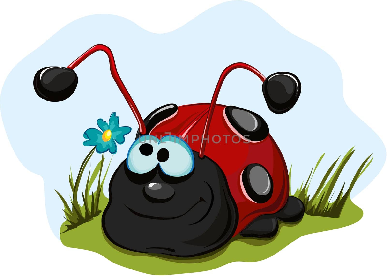 Cheerful ladybug for children.