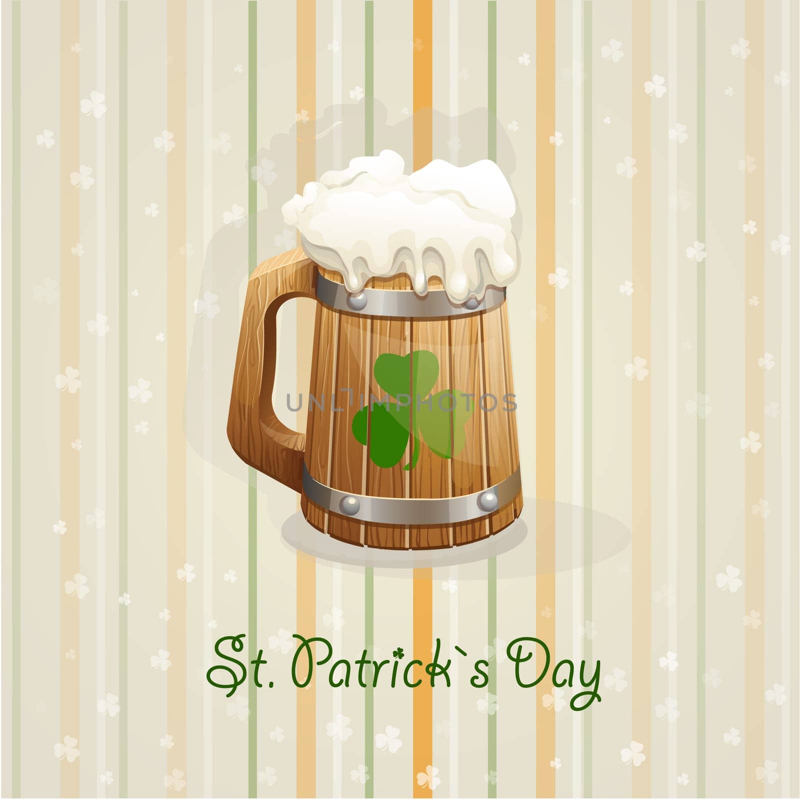 St. Patricks Day background with a mug.