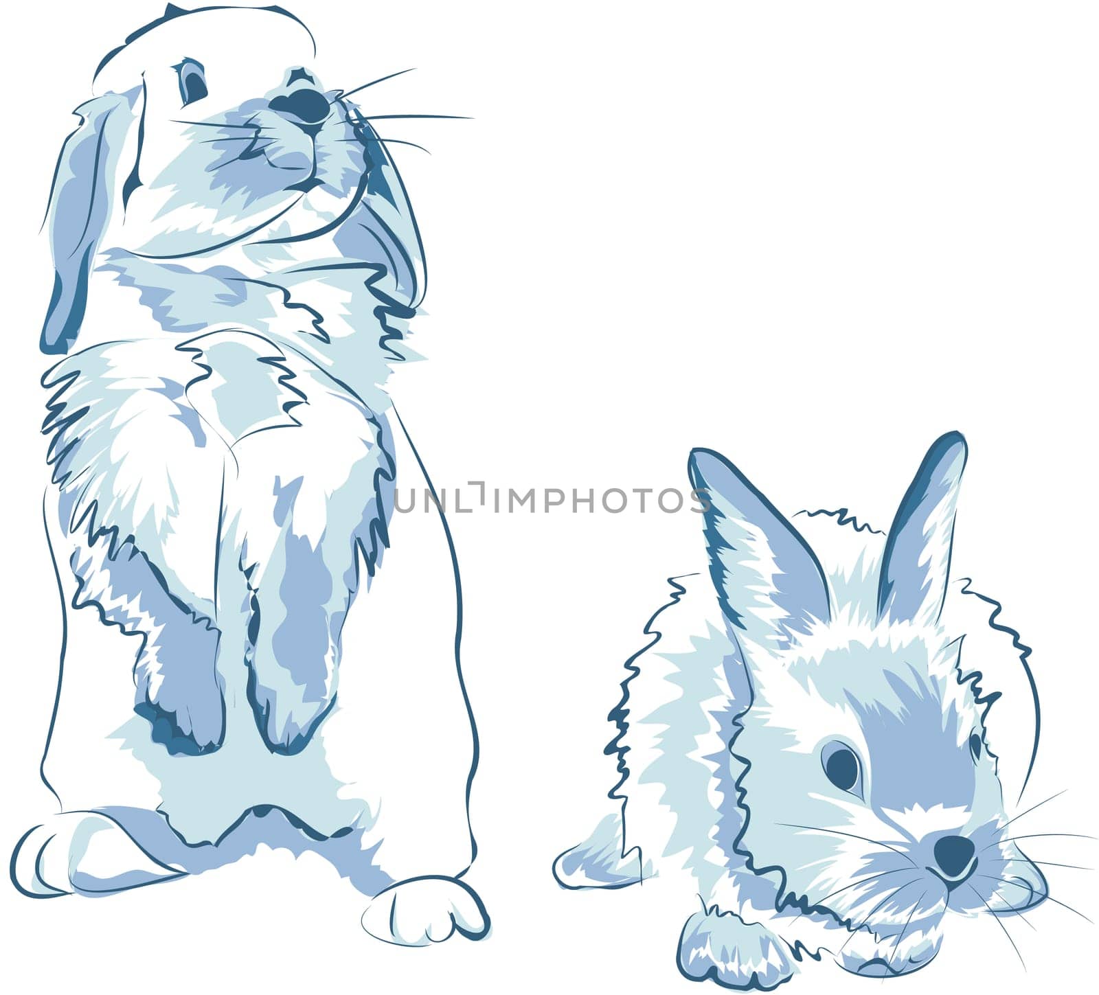 funny blue rabbits