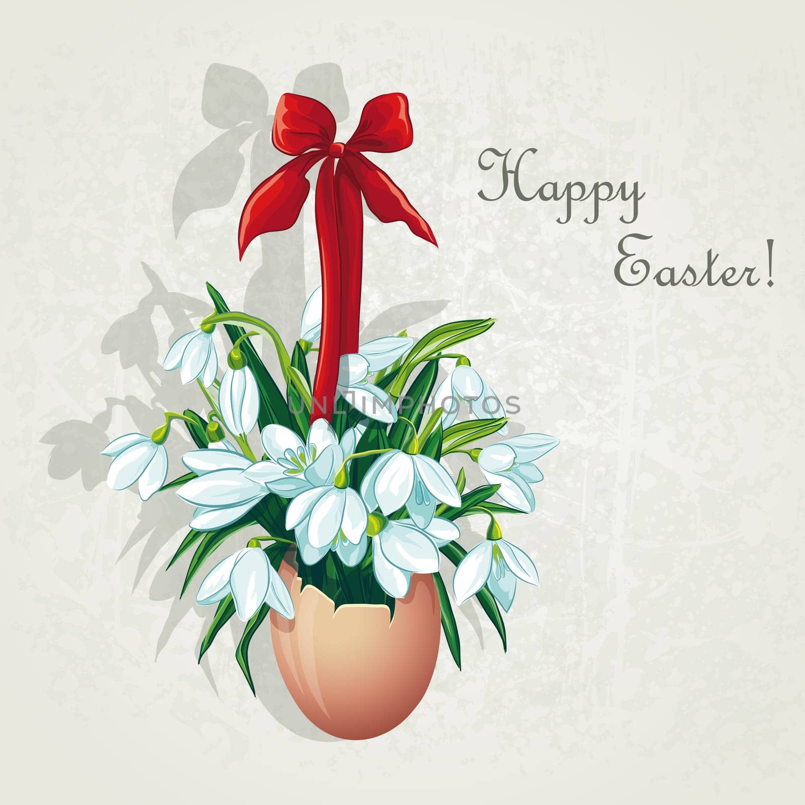 Easter card for the day with snowdrops