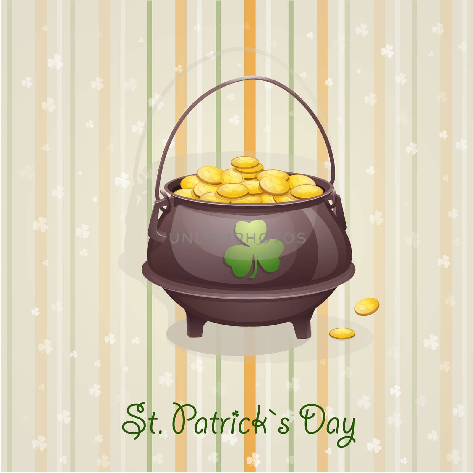 St. Patricks Day card to the casserole with the gold