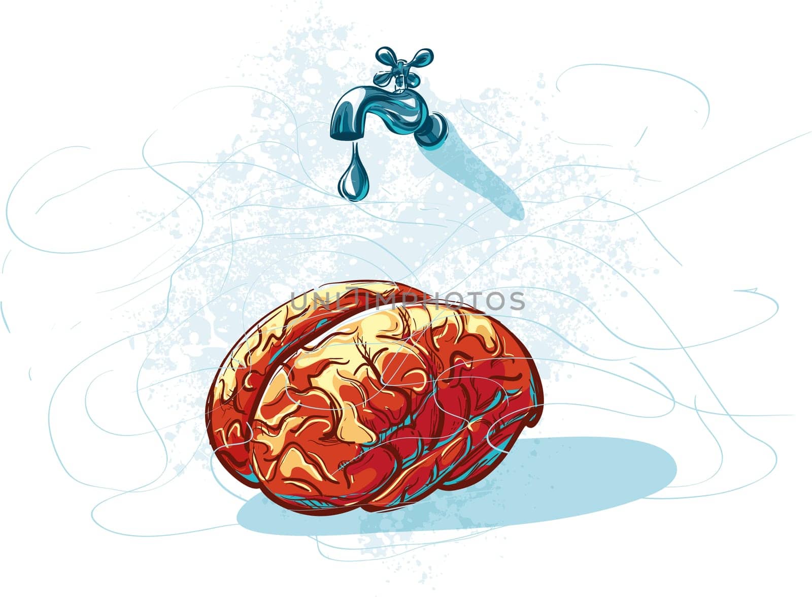 Funny vector does not drip on the brain