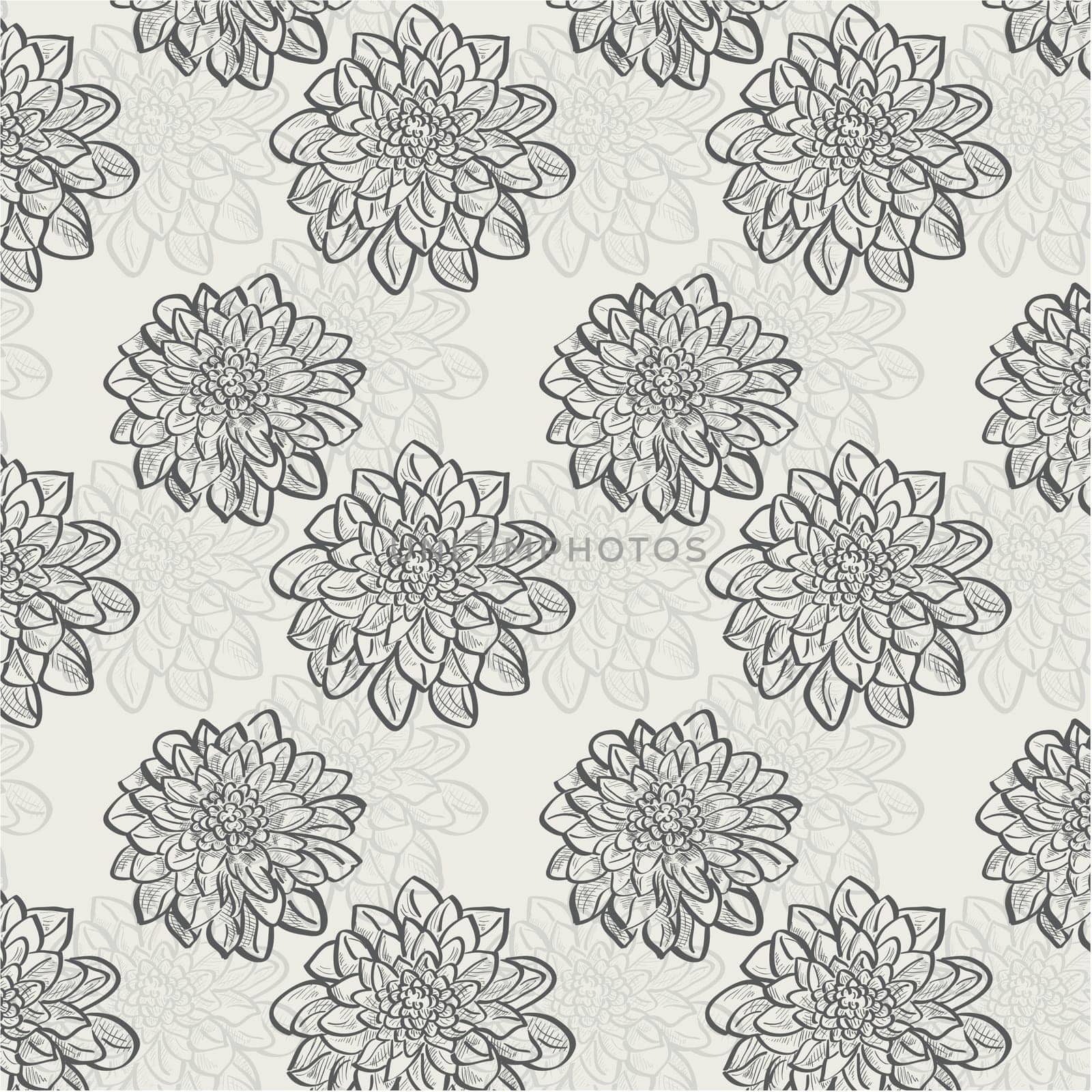 Seamless pattern with dahlias.