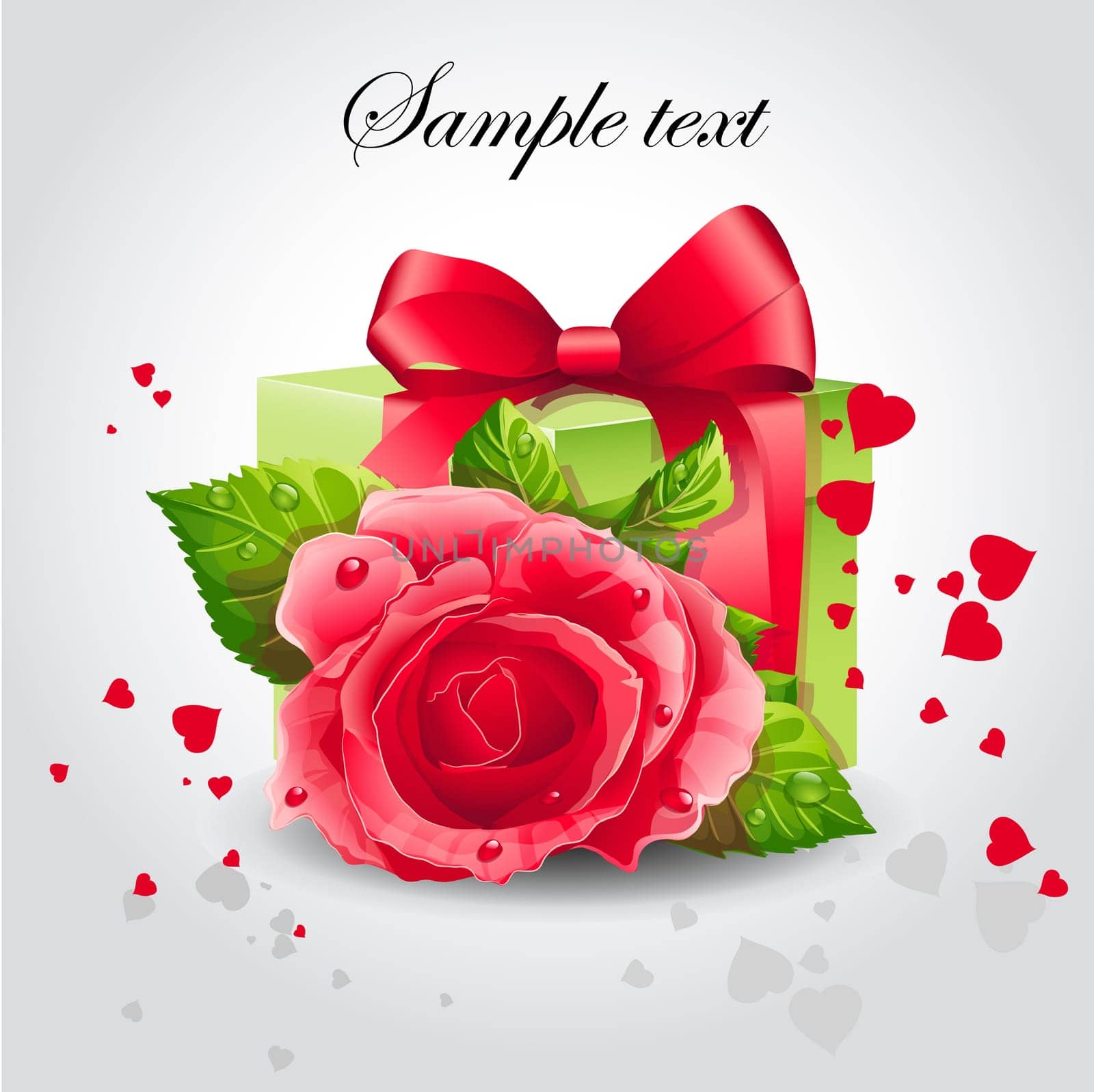 Romance banner with a red rose for your text