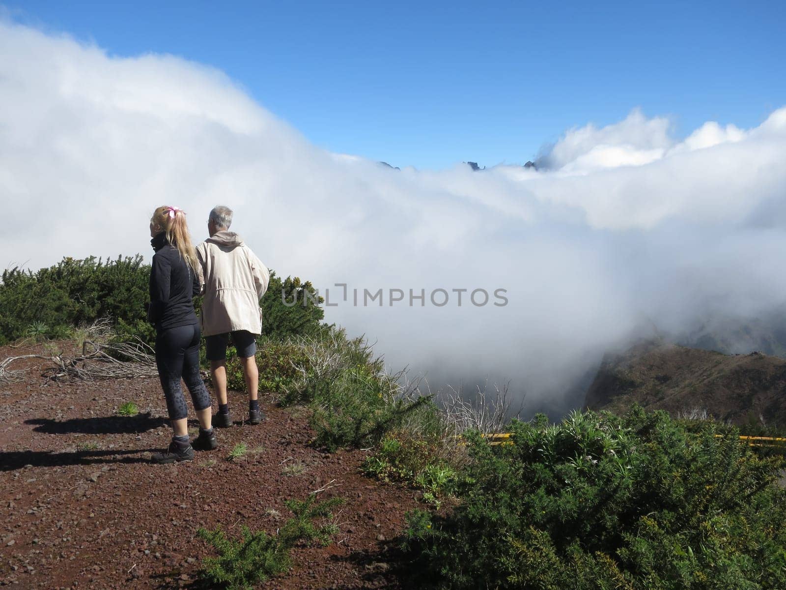 Passat clouds fall over the mountains of Paul da Serra,Lombo do Mouro,Madeira,Portugal