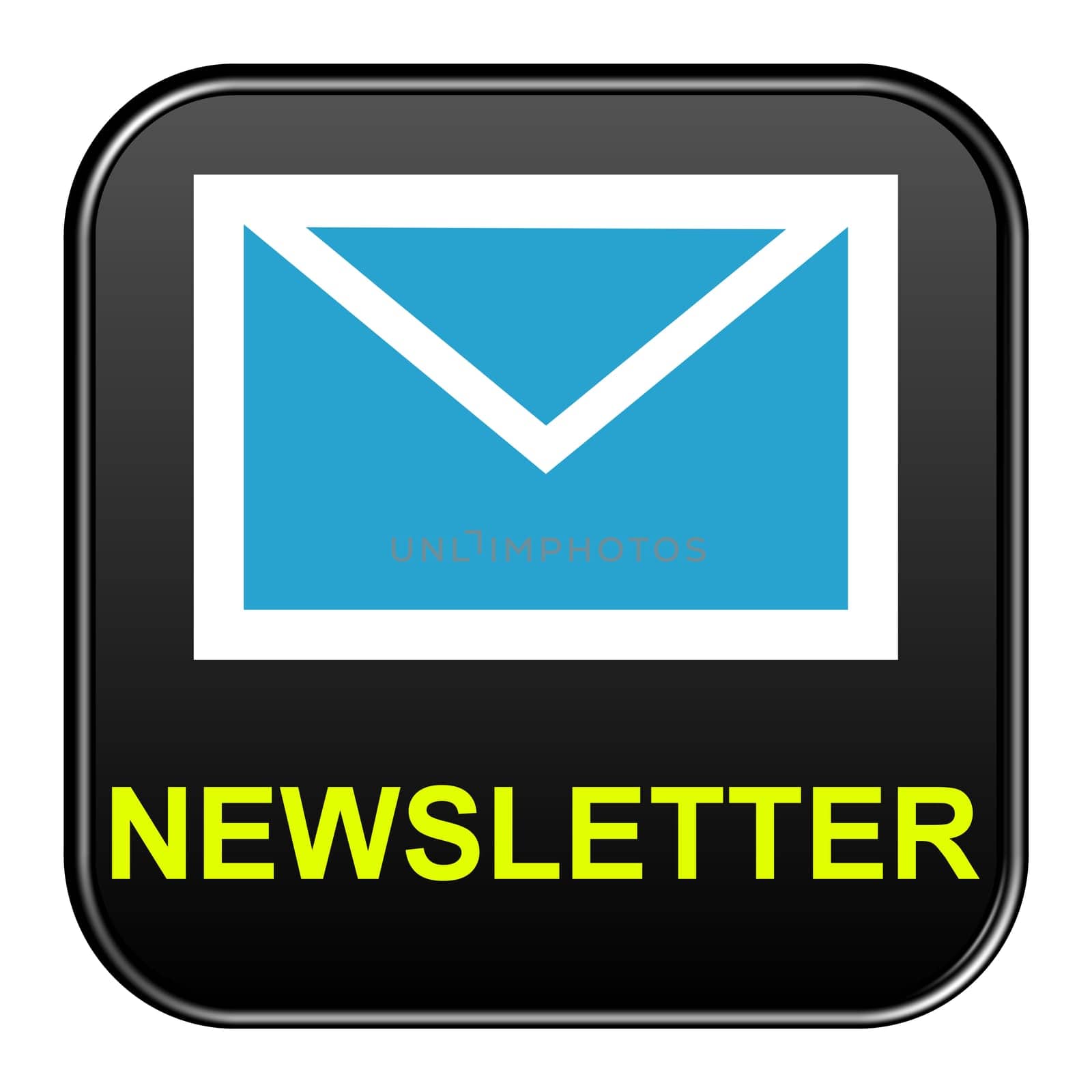Black button: Newsletter blue yellow