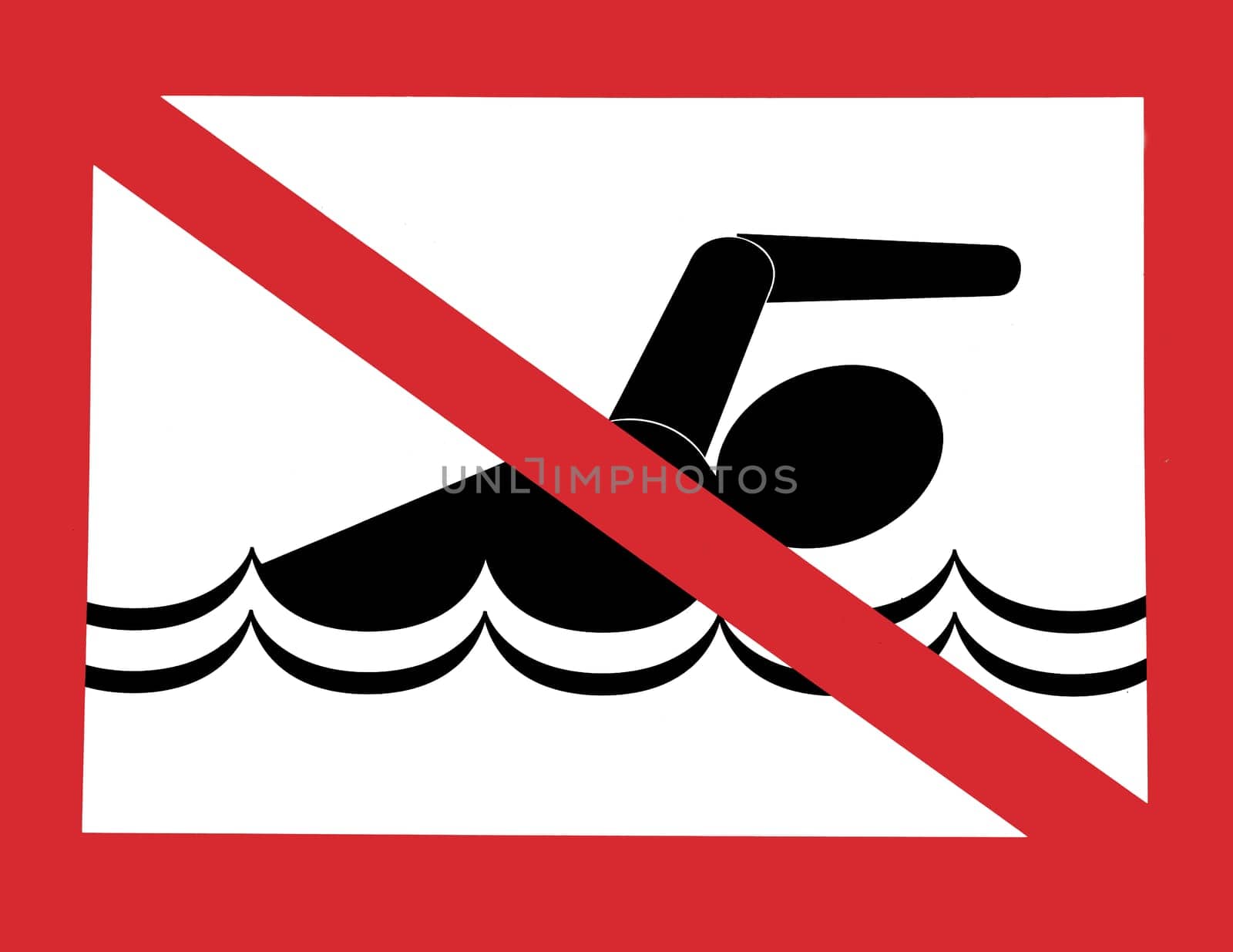 sign forbidden to bathe in the pond