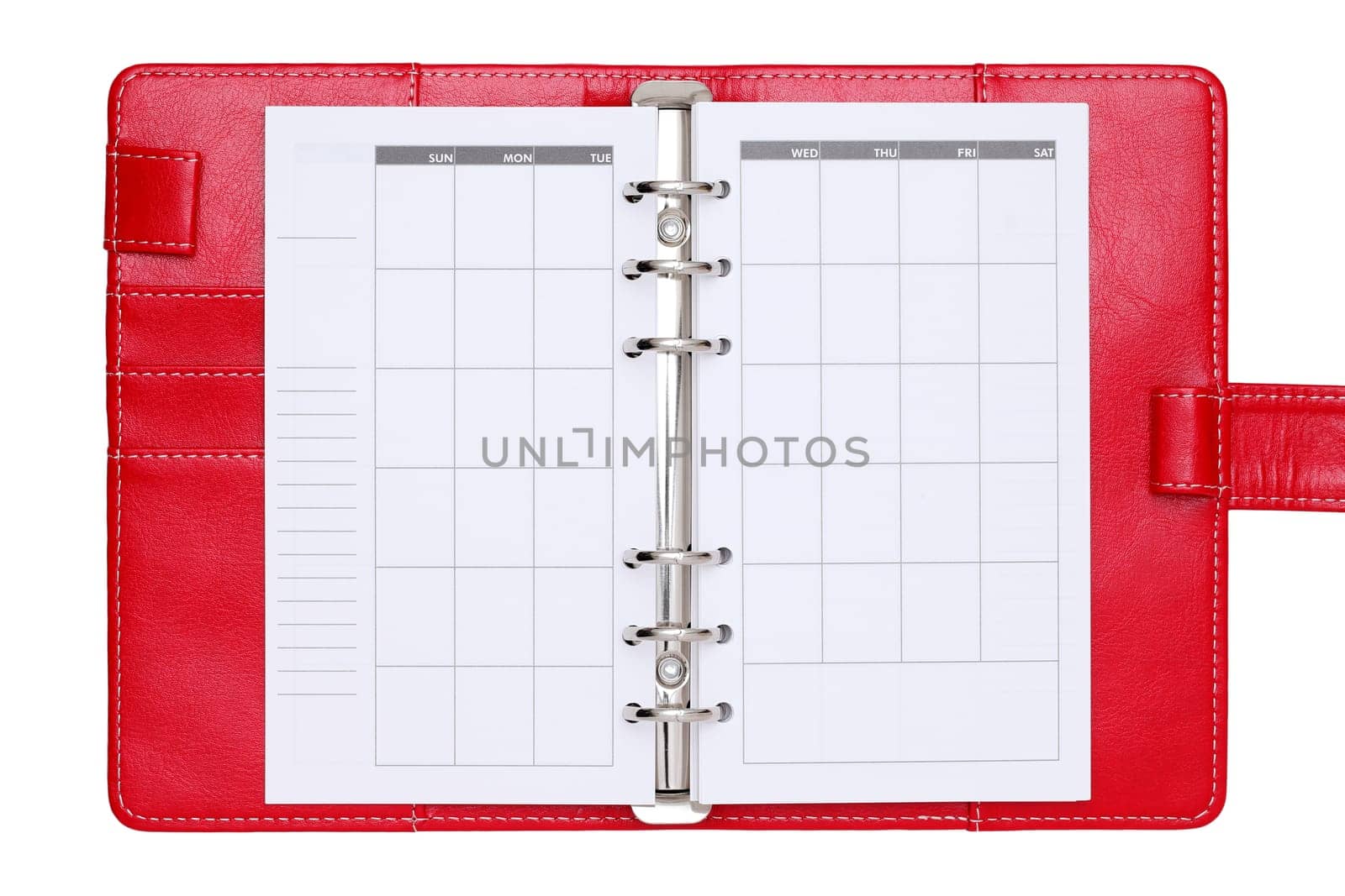 leather office organizer isolated on white background