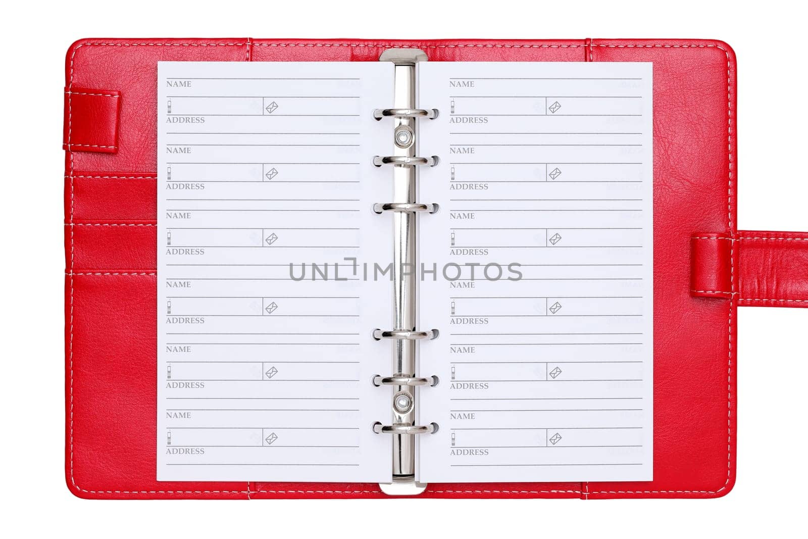 leather office organizer isolated on white background